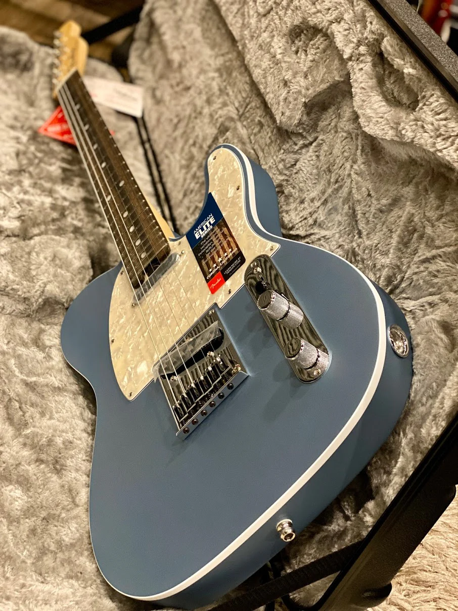 Fender American Elite Telecaster with Ebony Fingerboard in Satin Ice Blue Metallic - Image 3