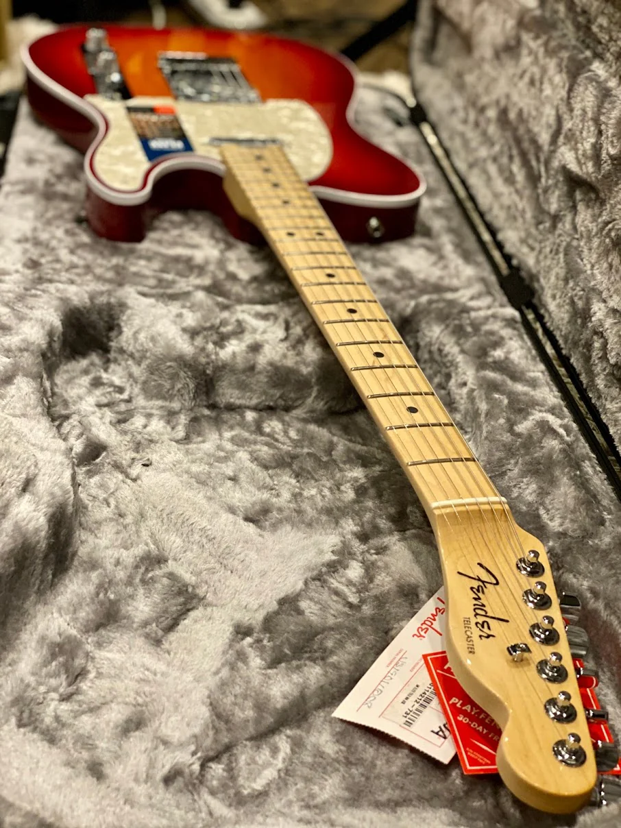 Fender American Elite Telecaster with Maple FB in Aged Cherry Burst - Image 4