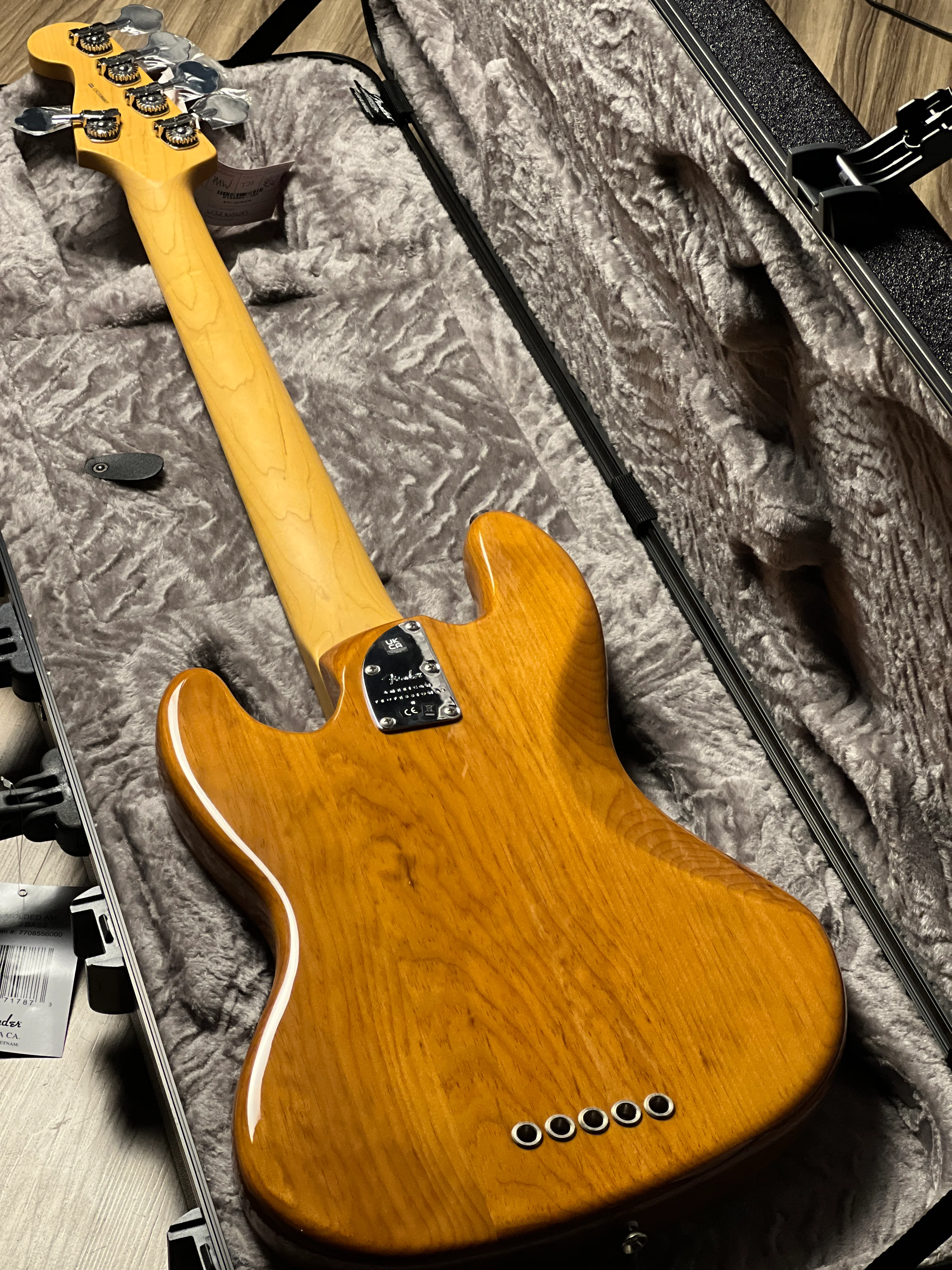 Fender American Professional II 5-String Jazz Bass with Maple FB in Roasted Pine US23086867 - Image 6