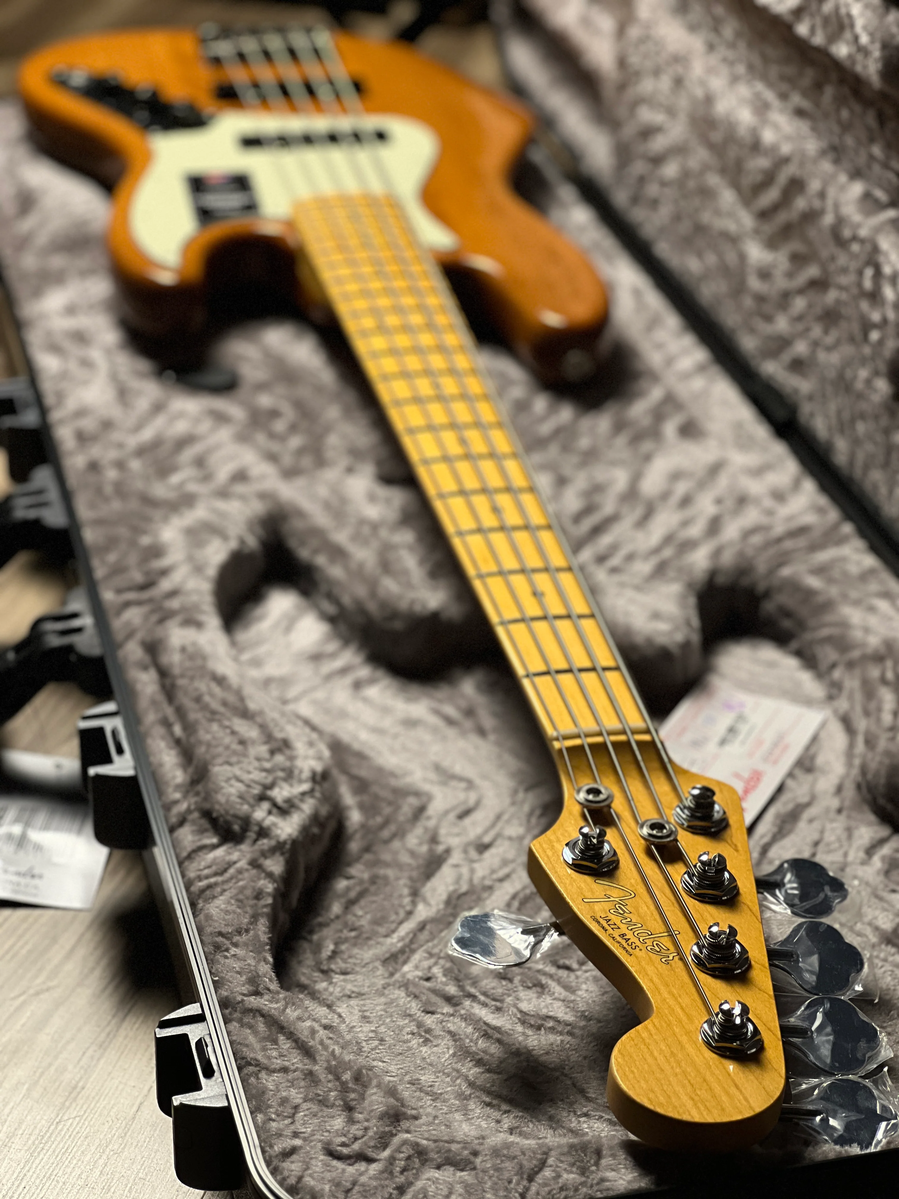 Fender American Professional II 5-String Jazz Bass with Maple FB in Roasted Pine US23086867 - Image 8