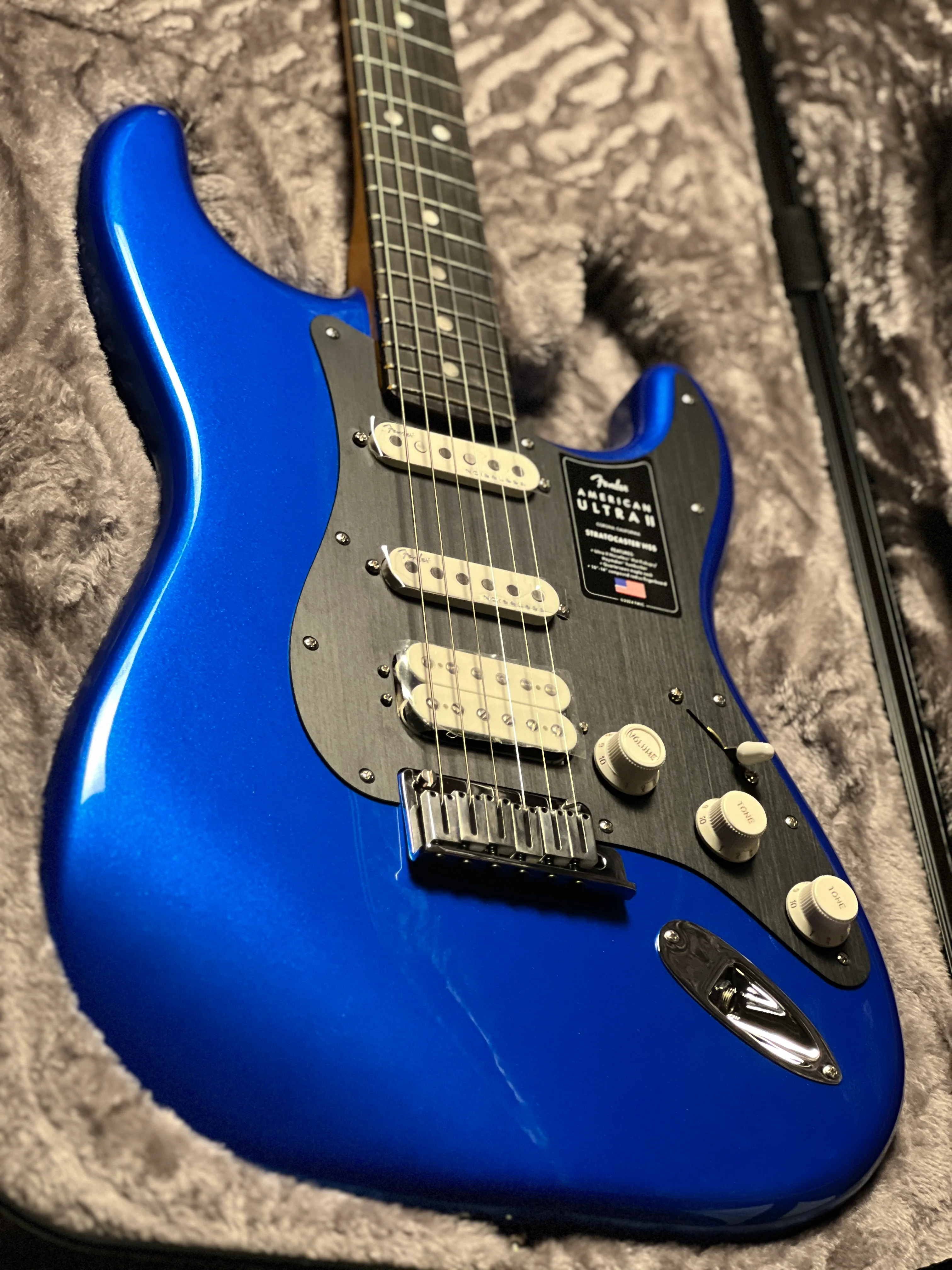 Fender American Ultra II Stratocaster HSS with Ebony FB in Noble Blue US240034640 - Image 5
