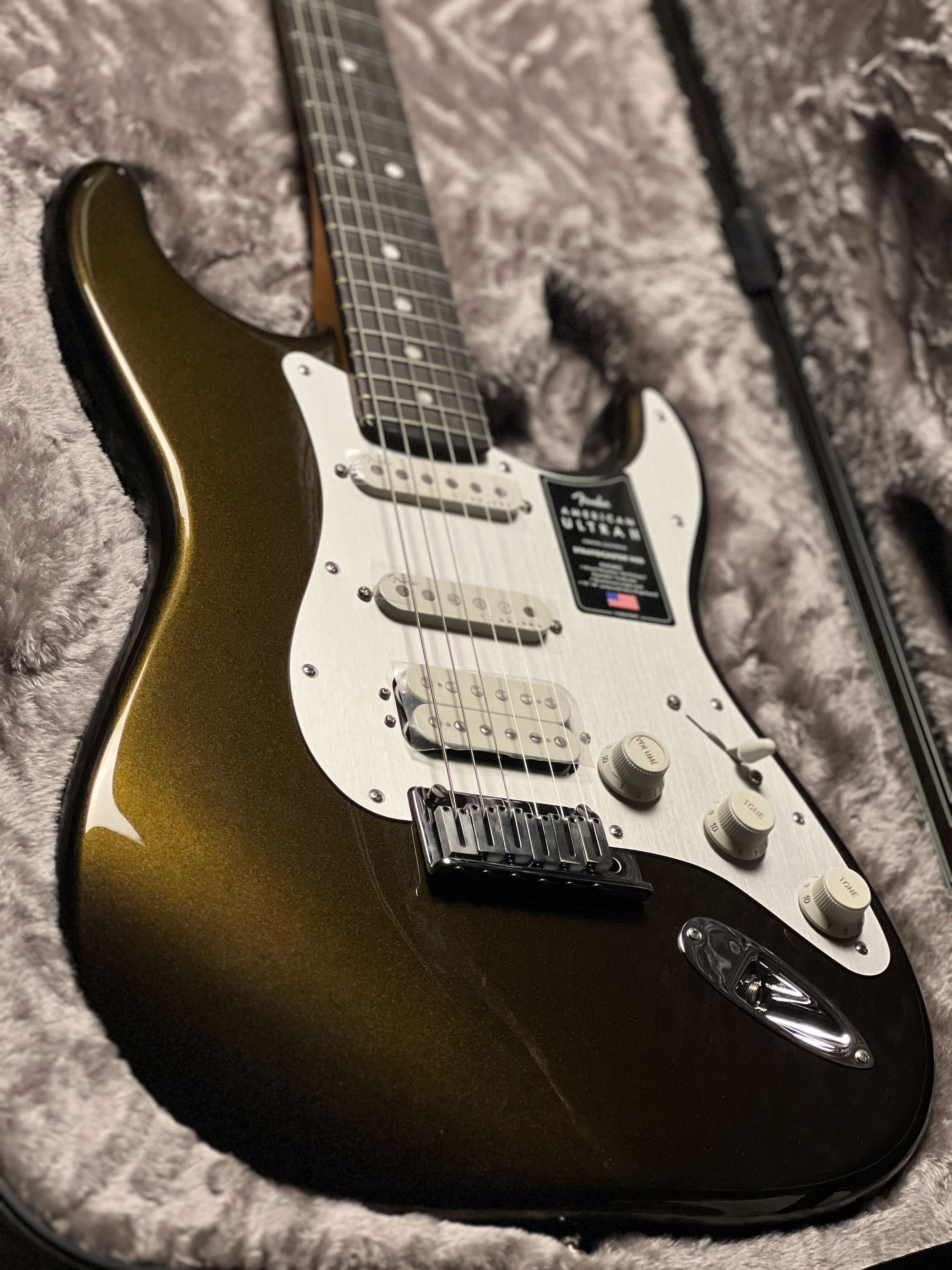 Fender American Ultra II Stratocaster HSS with Ebony FB in Texas Tea US240036723 - Image 5
