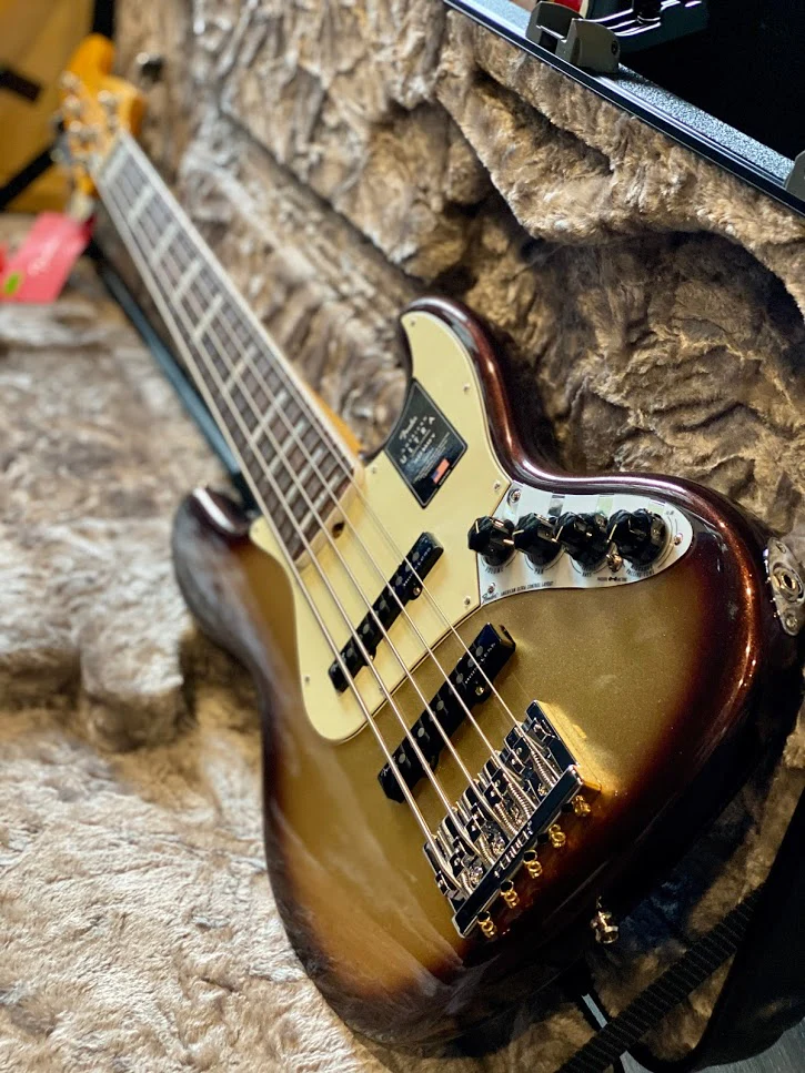Fender American Ultra Jazz Bass V Rosewood FB - Mocha Burst - Image 3