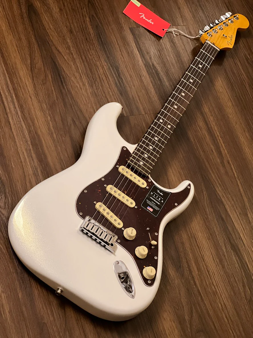 Fender American Ultra Stratocaster with Rosewood FB in Arctic Pearl - Image 2