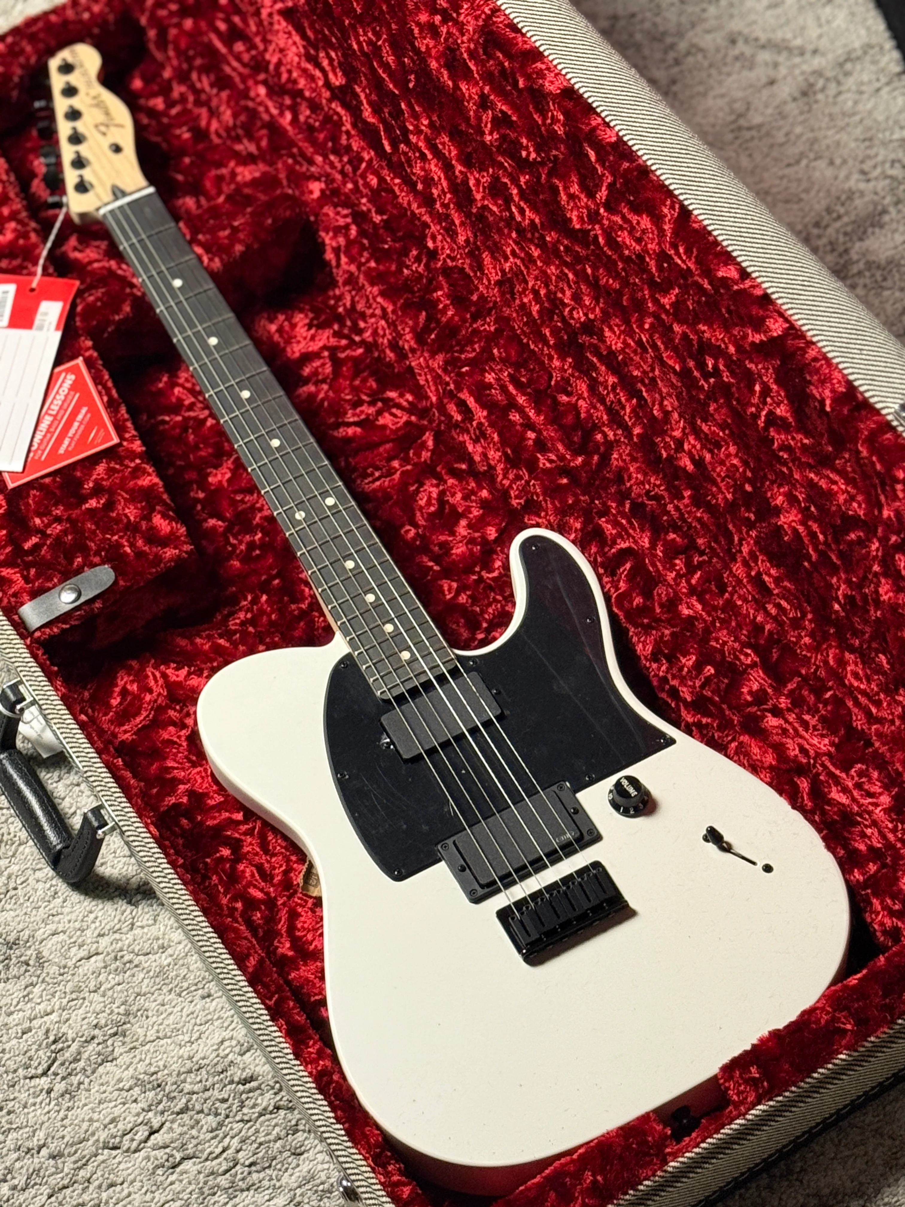 Fender Artist Jim Root Telecaster Guitar Ebony Neck in Flat White MX23095269 - Image 2