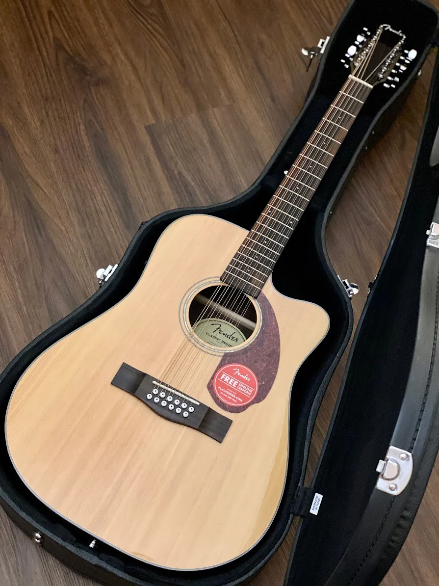 Fender CD-140SCE 12-string acoustic electric with case - Natural - Image 2