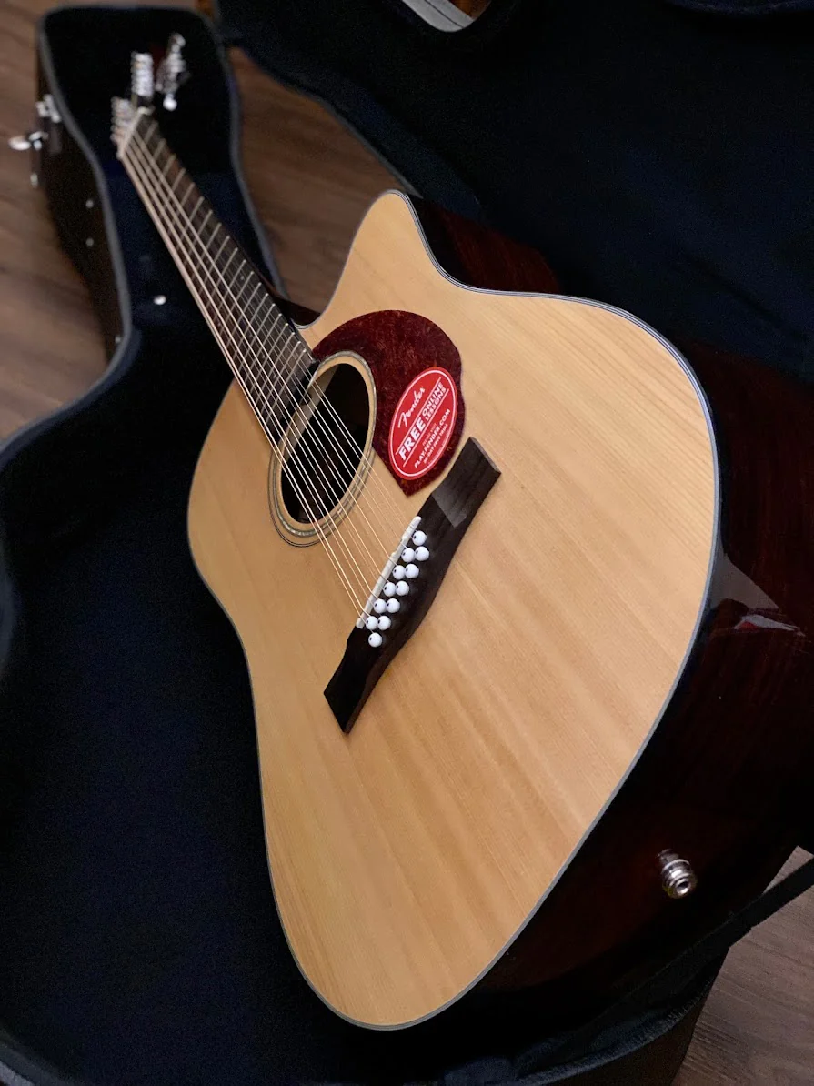 Fender CD-140SCE 12-string acoustic electric with case - Natural - Image 3
