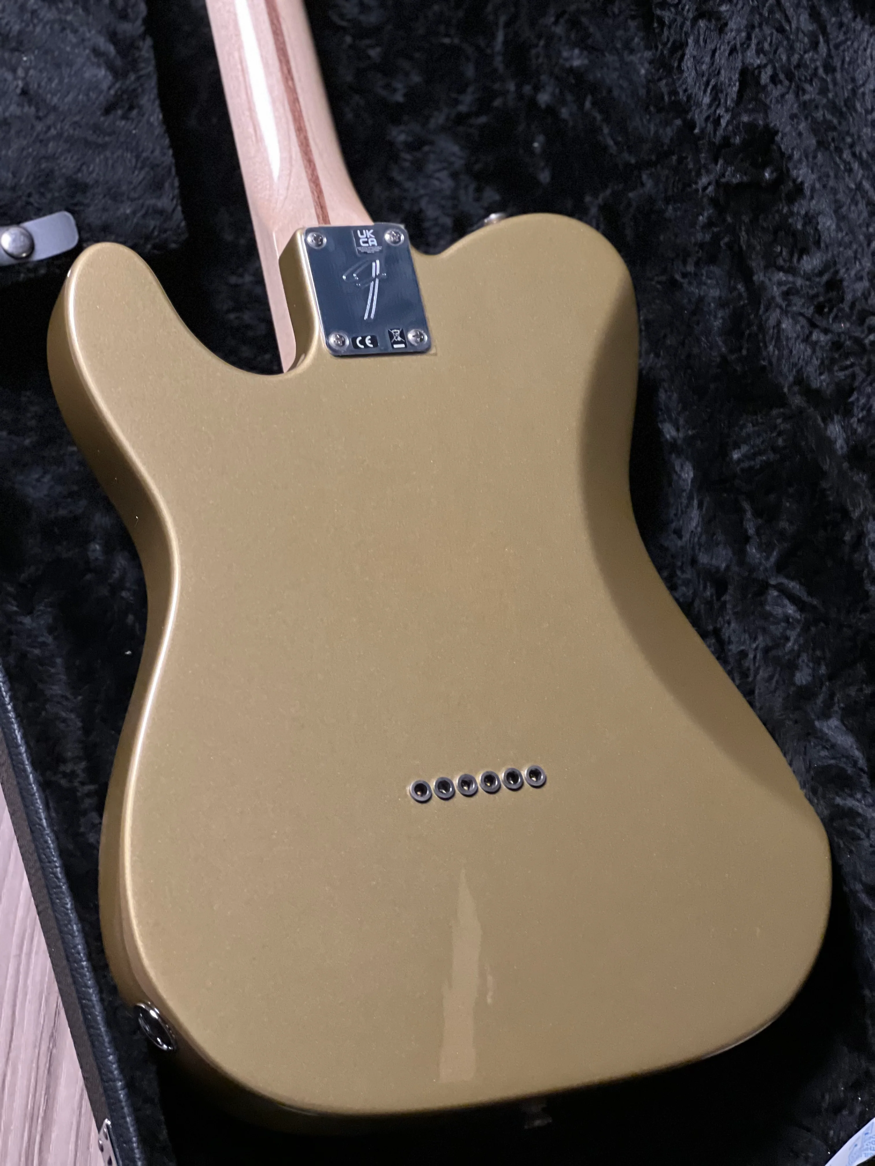 Fender Chris Shiflett Telecaster Deluxe with Case in Shoreline Gold MX22072937 - Image 6