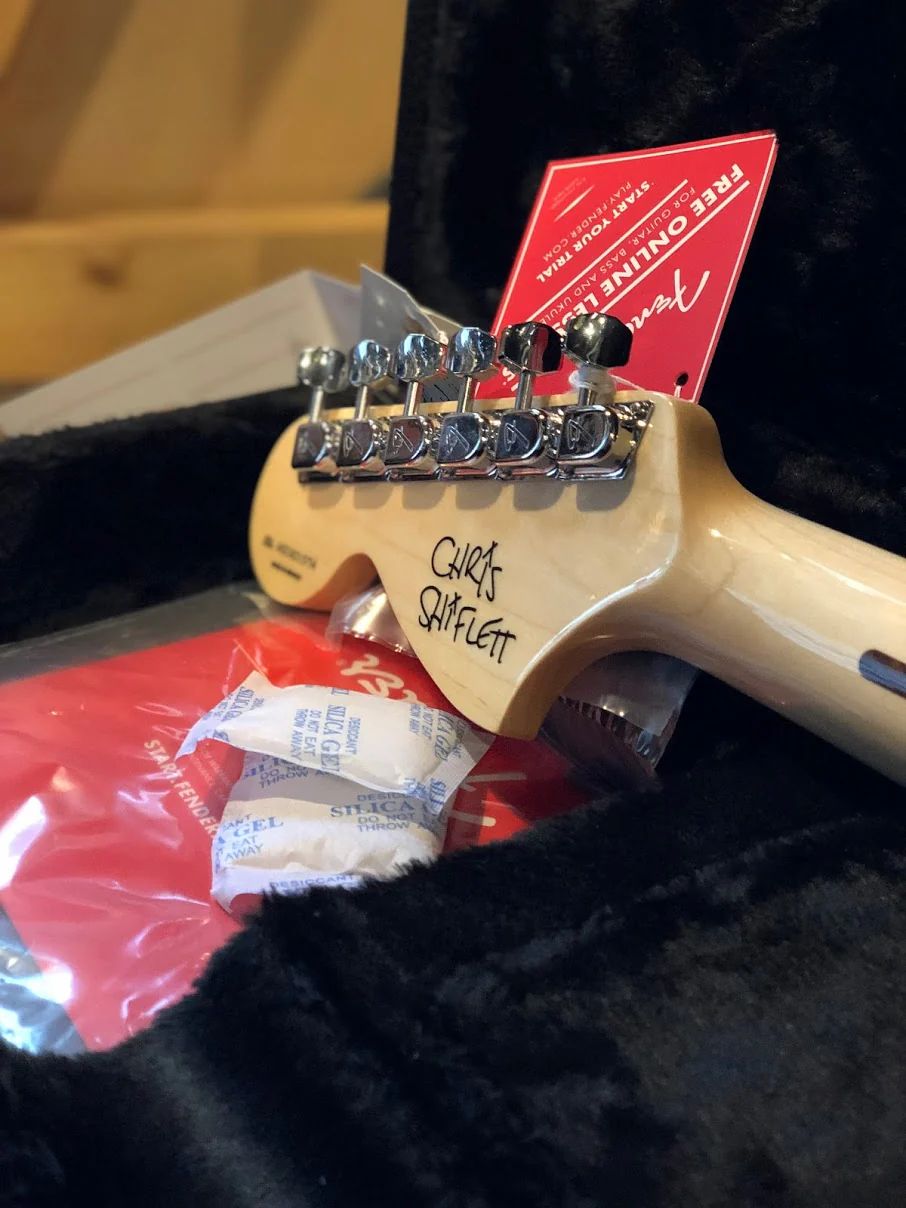 Fender Chris Shiflett Telecaster Deluxe with Case in Shoreline Gold - Image 6