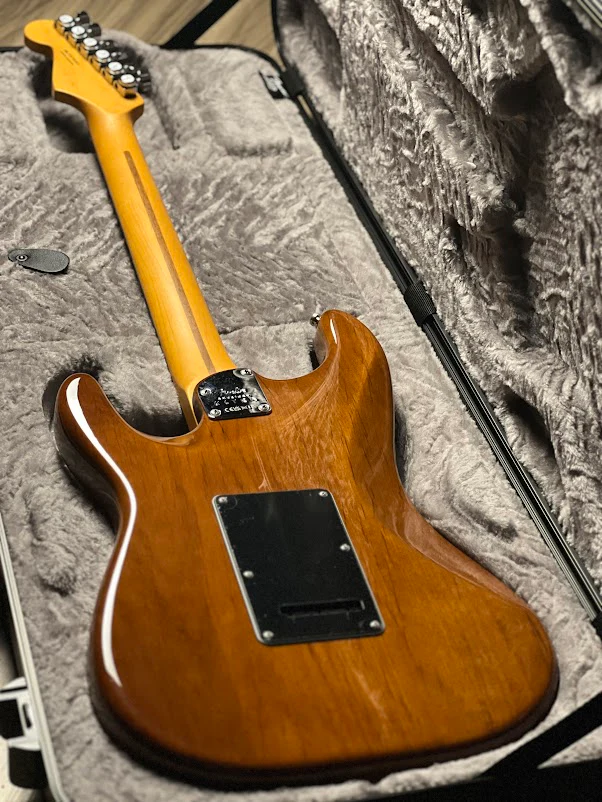 Fender FSR American Ultra HSS Stratocaster Electric Guitar with Ebony FB in Tiger - Image 5