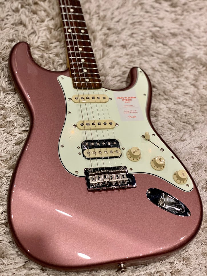 Fender Japan Hybrid 60s Stratocaster HSS in Burgundy Mist Metallic - Image 3