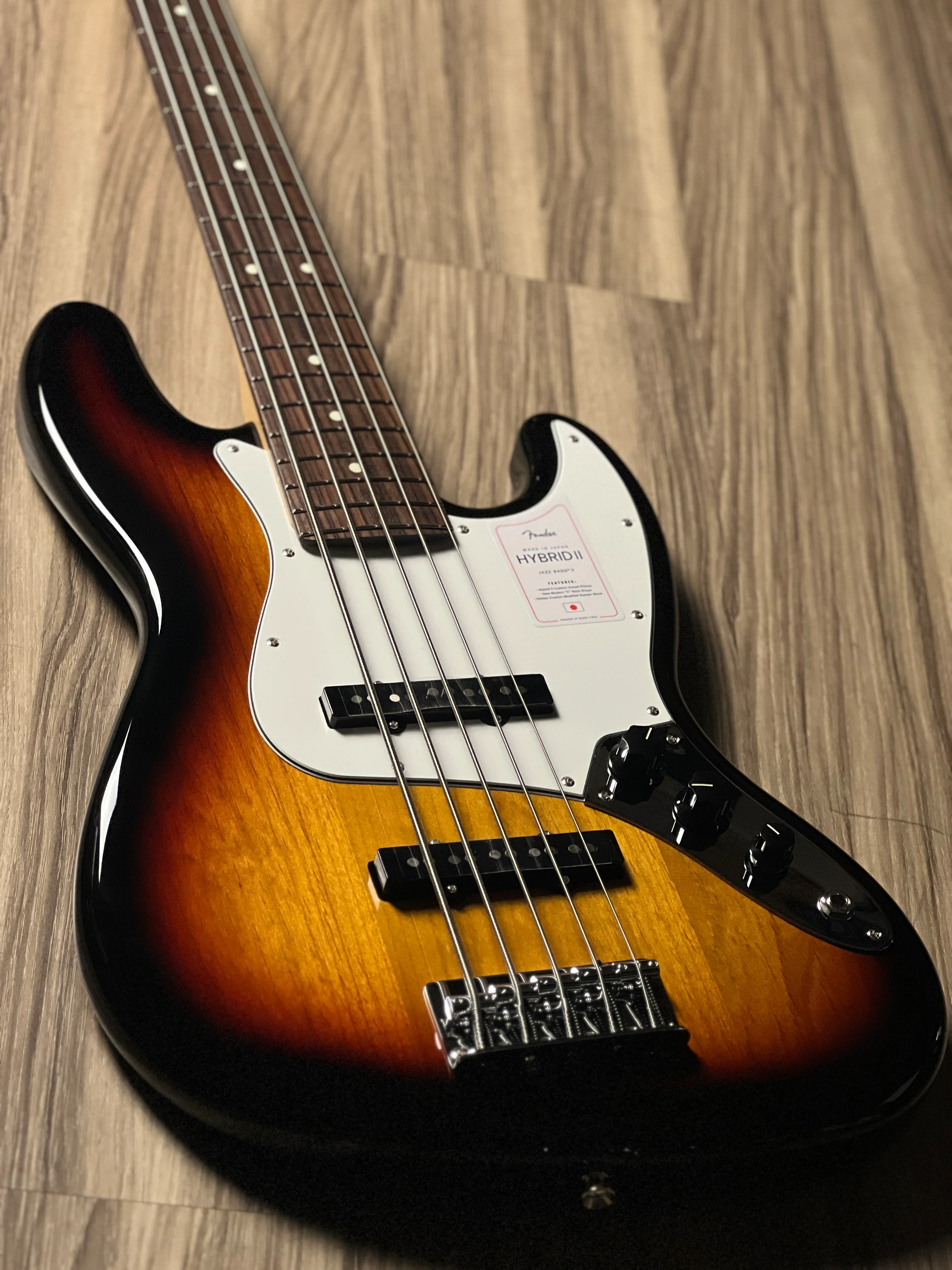 Fender Japan Hybrid II Jazz Bass V Guitar with RW FB in 3-Color Sunburst JD24002016 - Image 4