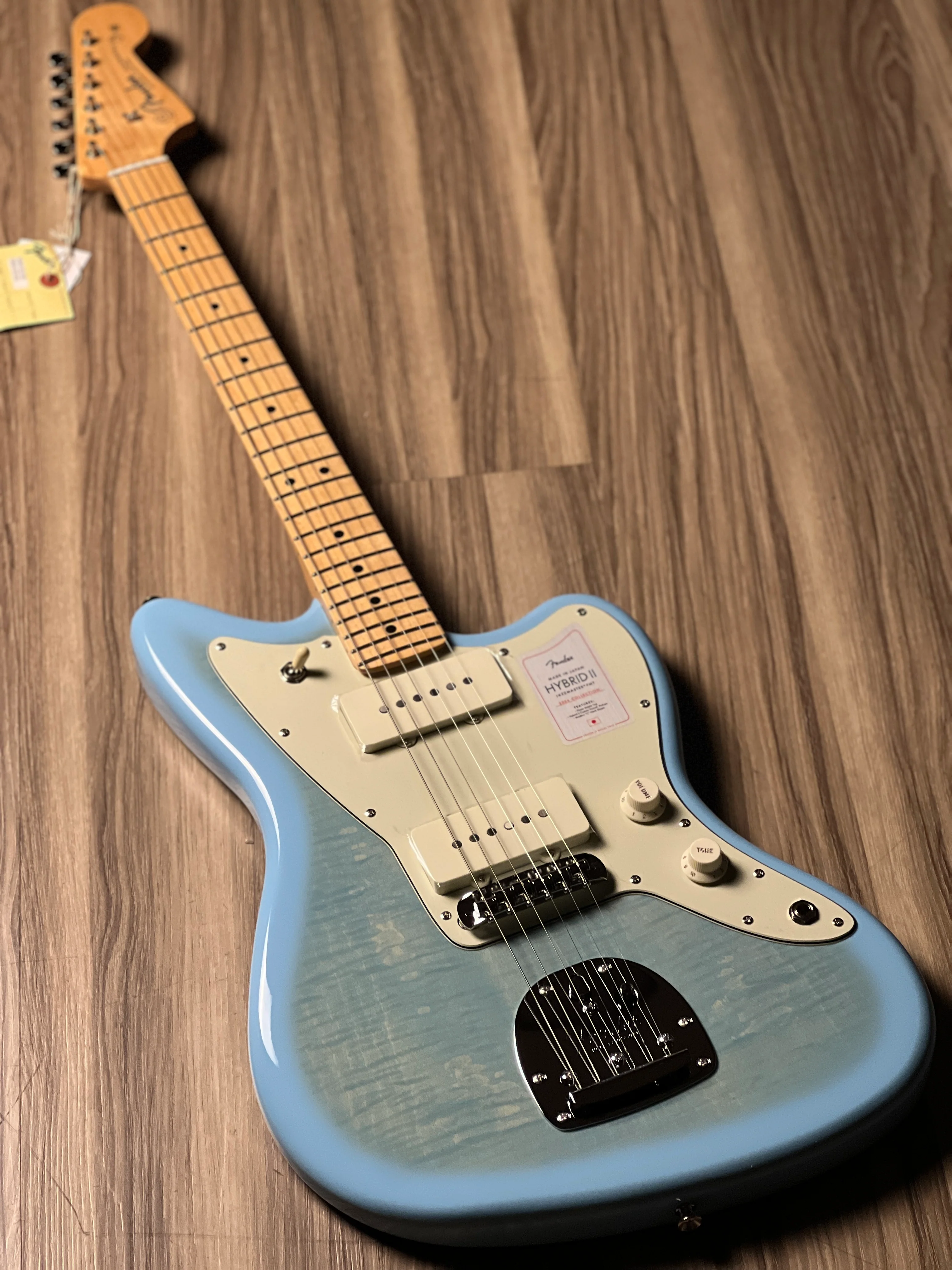 Fender Japan Hybrid II Jazzmaster with Maple FB in Celeste Blue JD24006521 - Image 2