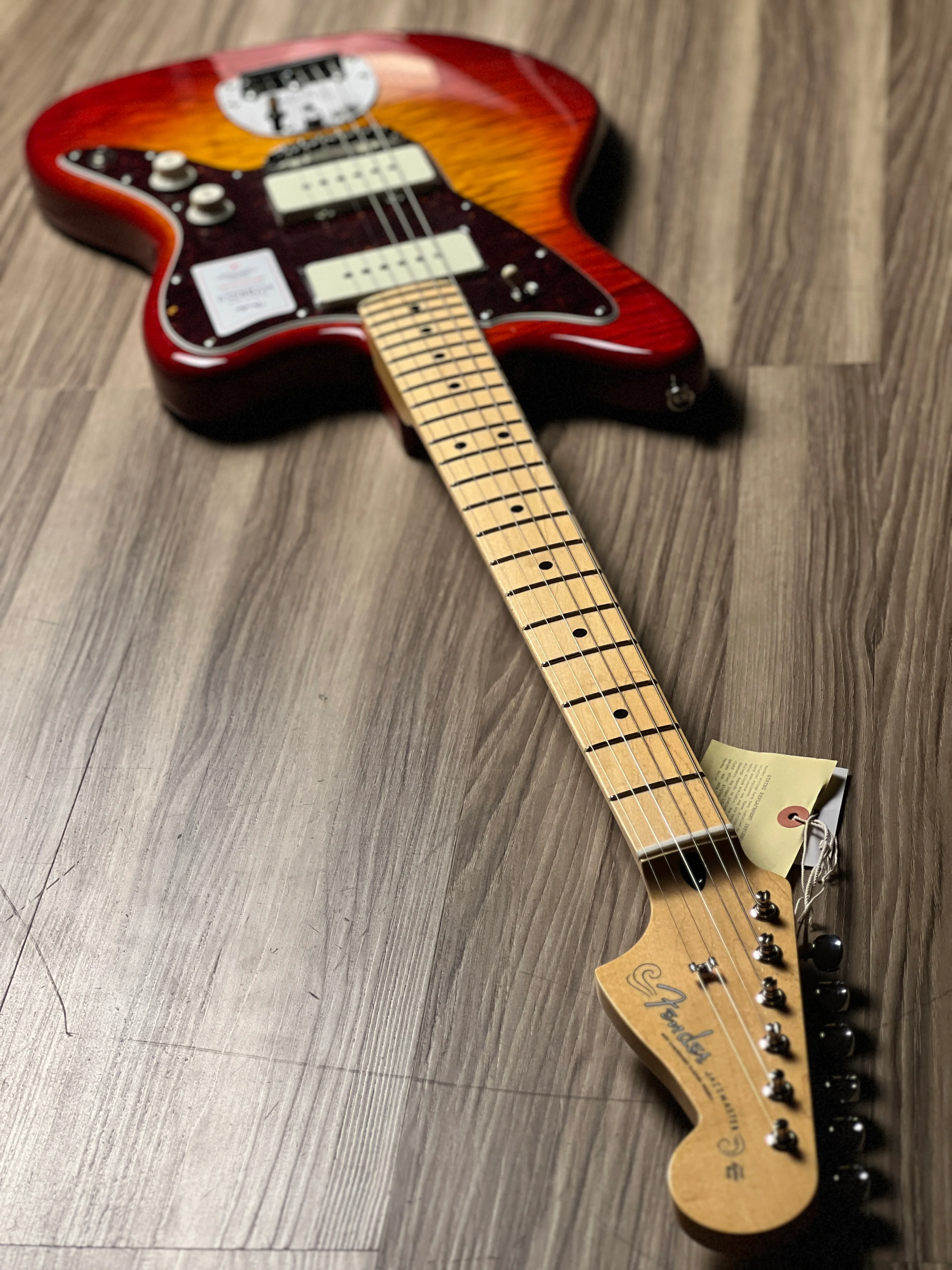 Fender Japan Hybrid II Jazzmaster with Maple FB in Flame Sunset Orange Transparent JD24006522 - Image 5