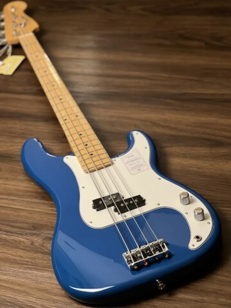 Fender Japan Hybrid II Precision Bass Guitar with Maple FB in Forest Blue - Image 4