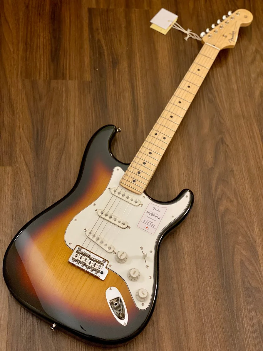 Fender Japan Hybrid II Stratocaster with Maple FB in 3 Color Sunburst - Image 3