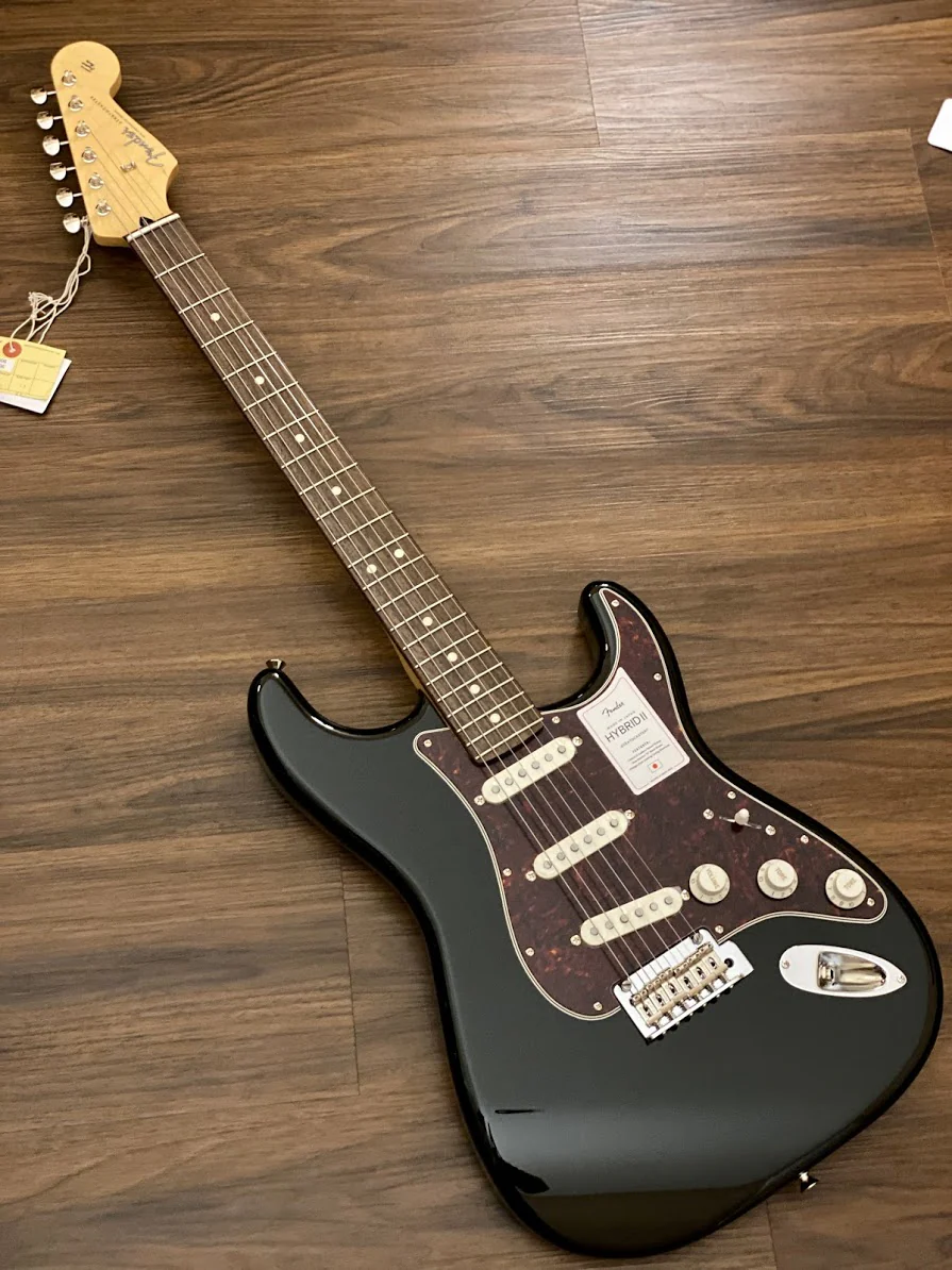 Fender Japan Hybrid II Stratocaster with Rosewood FB in Black - Image 3