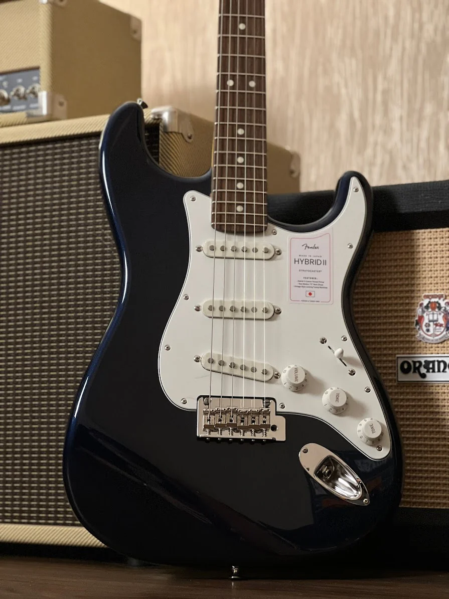 Fender Japan Hybrid II Stratocaster with RW FB in Gun Metal Blue - Image 7