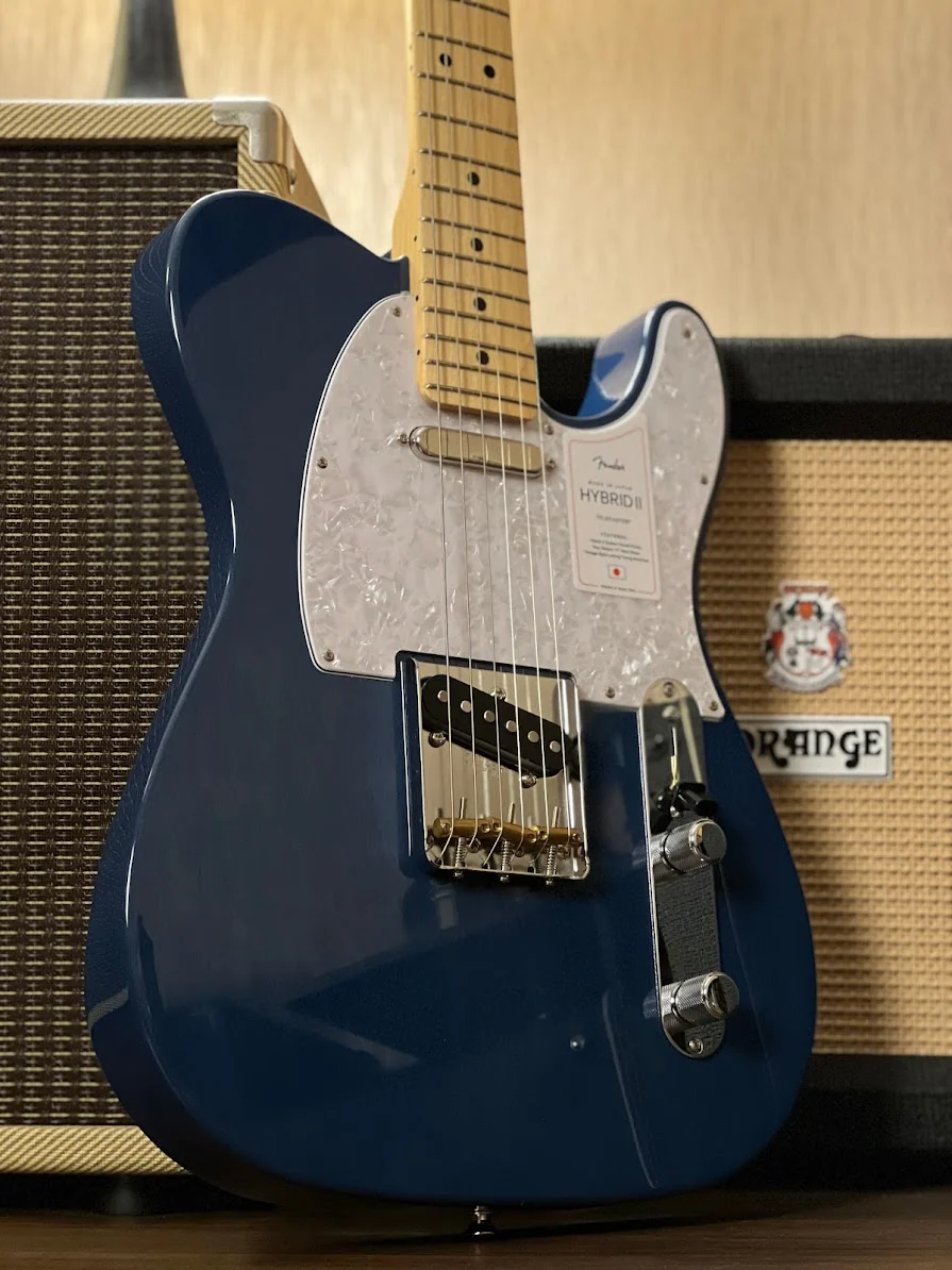 Fender Japan Hybrid II Telecaster with Maple FB in Indigo Transparent - Image 7