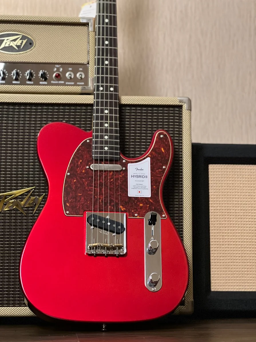 Fender Japan Hybrid II Telecaster with RW FB in Candy Apple Red - Image 7