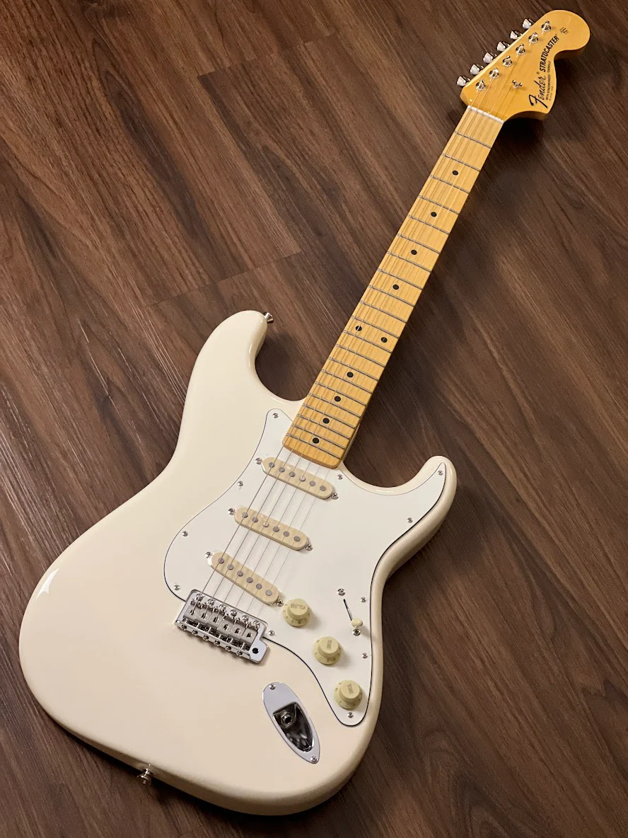 Fender JV Modified 60s Stratocaster with Maple FB in Olympic White - Image 3