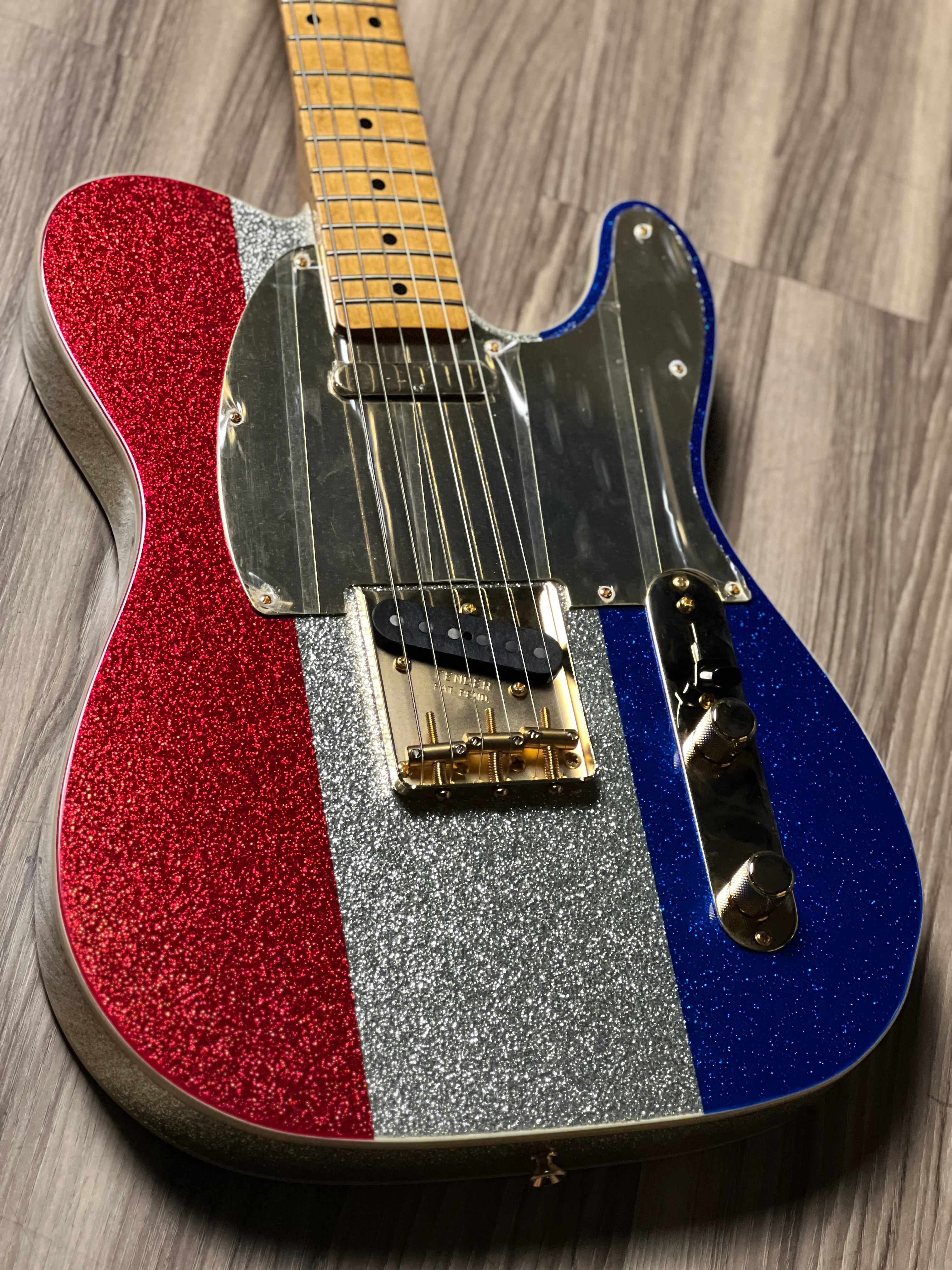 Fender Limited Edition Buck Owens Telecaster with Maple FB in Red, Silver and Blue Sparkle MX24068629 - Image 10