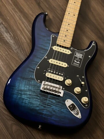 Fender Limited Edition Player HSS Stratocaster Plus Top with Maple FB in Blue Burst - Image 4