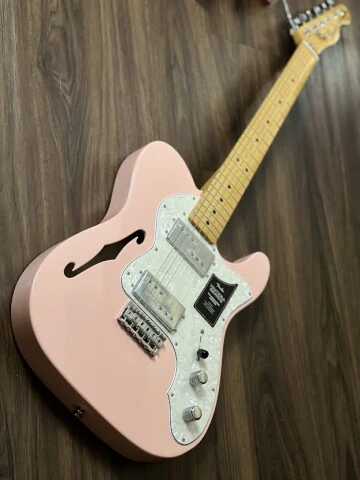 Fender Limited Edition Vintera 70s Telecaster Thinline in Shell Pink - Image 4
