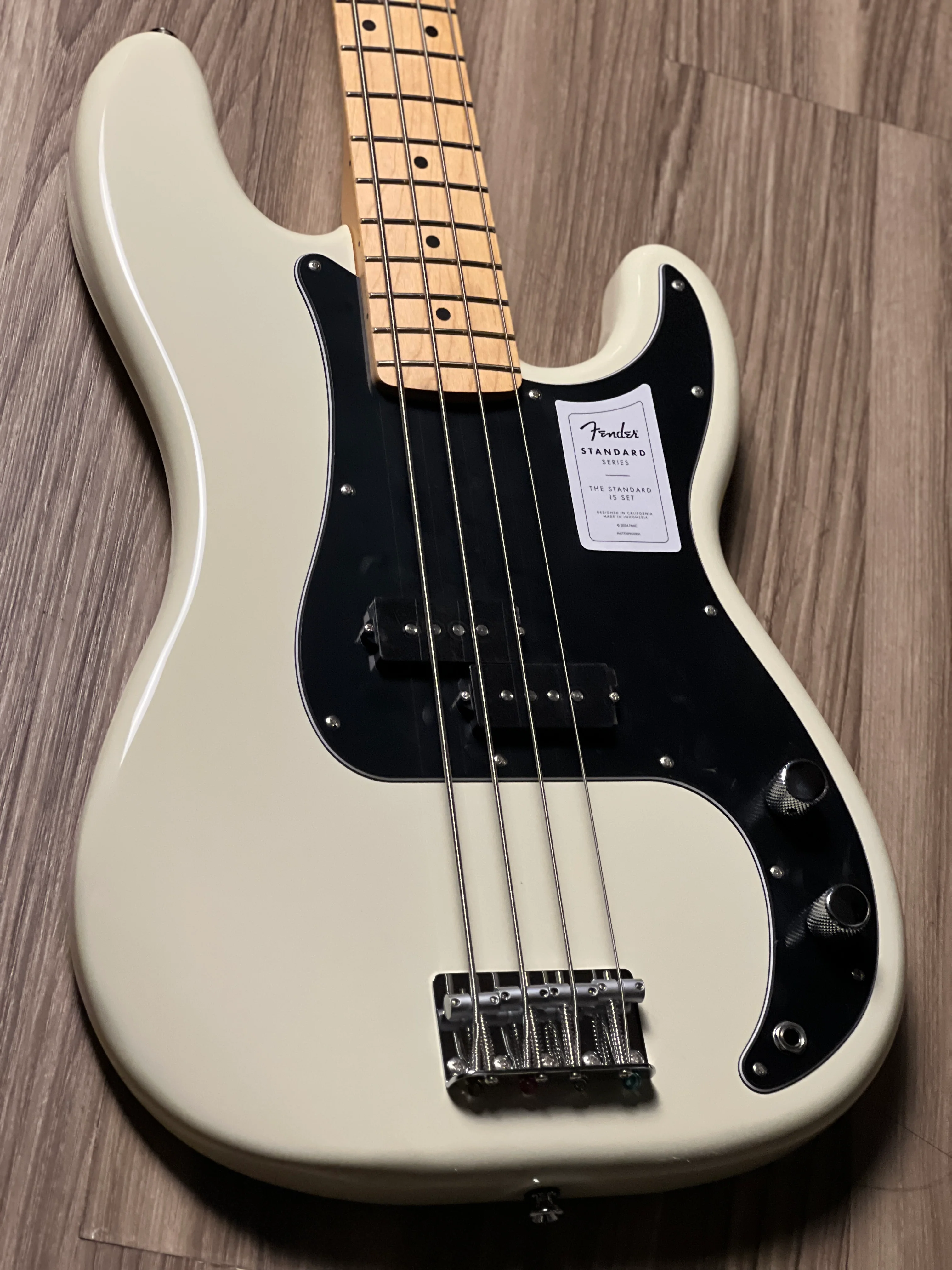 Fender Standard Precision Bass With Maple FB in Olympic White - Image 4