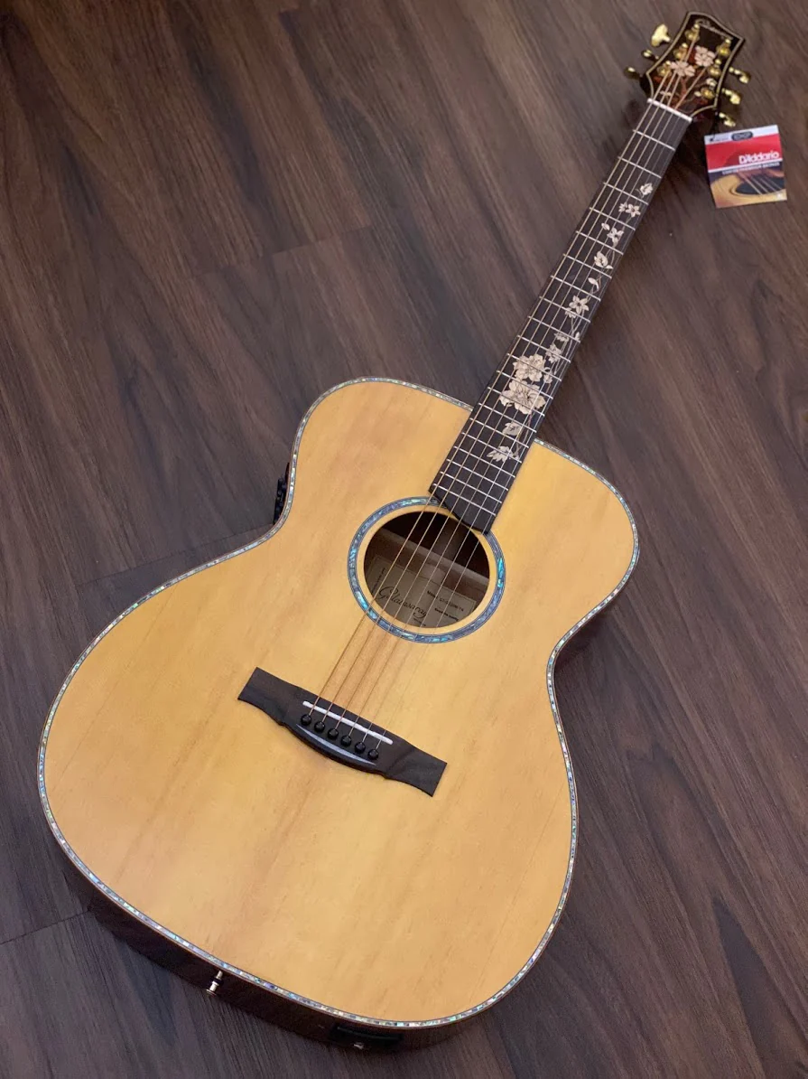 Galatasaray GT-QD2OM-FLX YN Full Solid Mahogany with Fishman Flex Preamp - Image 3