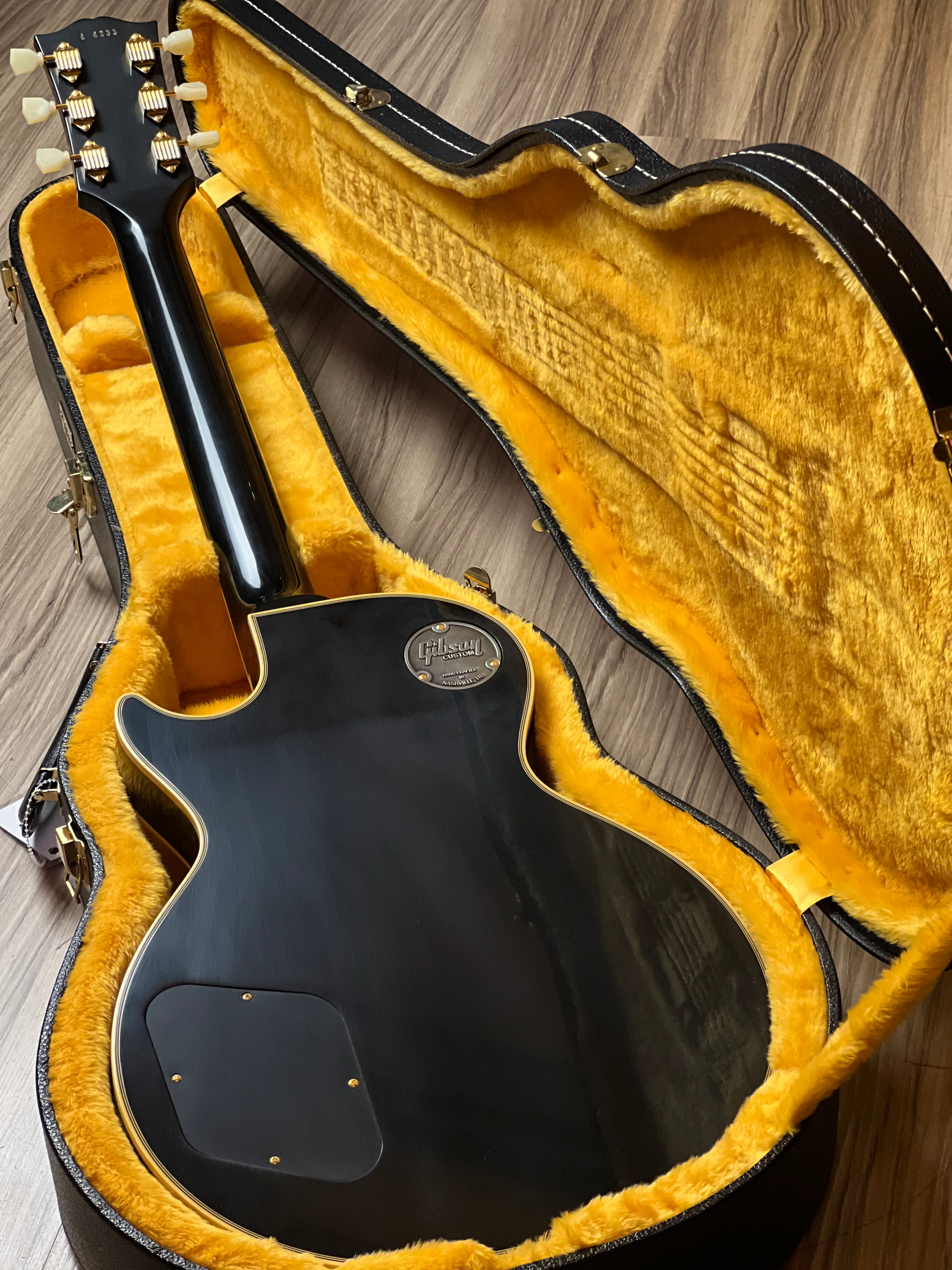 Gibson Custom 1954 Les Paul Custom Staple Pickup Reissue VOS in Ebony 44233 - Image 7