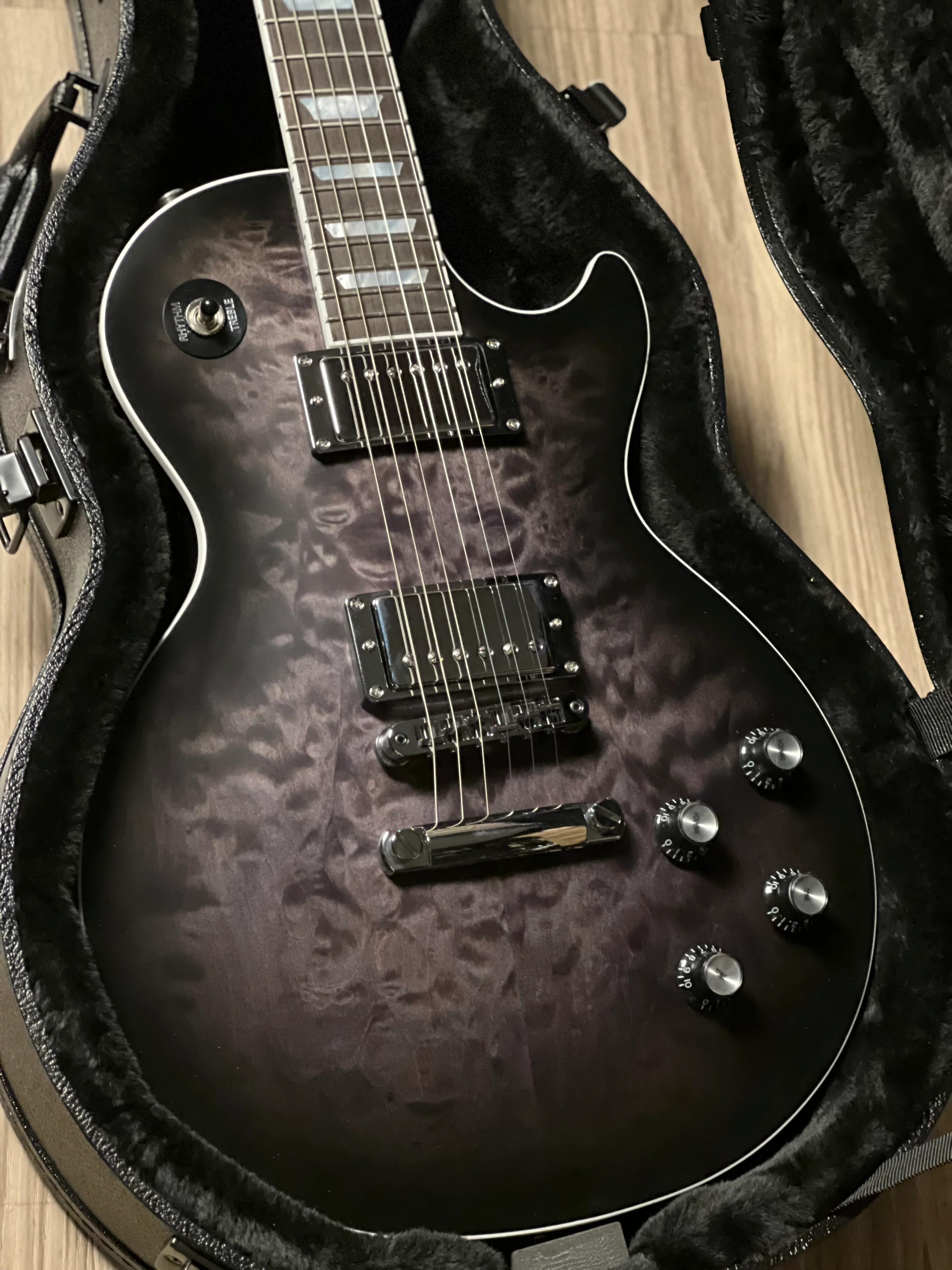 Gibson Les Paul Standard Modern Quilt Mark Morton in Translucent Ebony Burst Satin w/Case 229450272 - Image 3