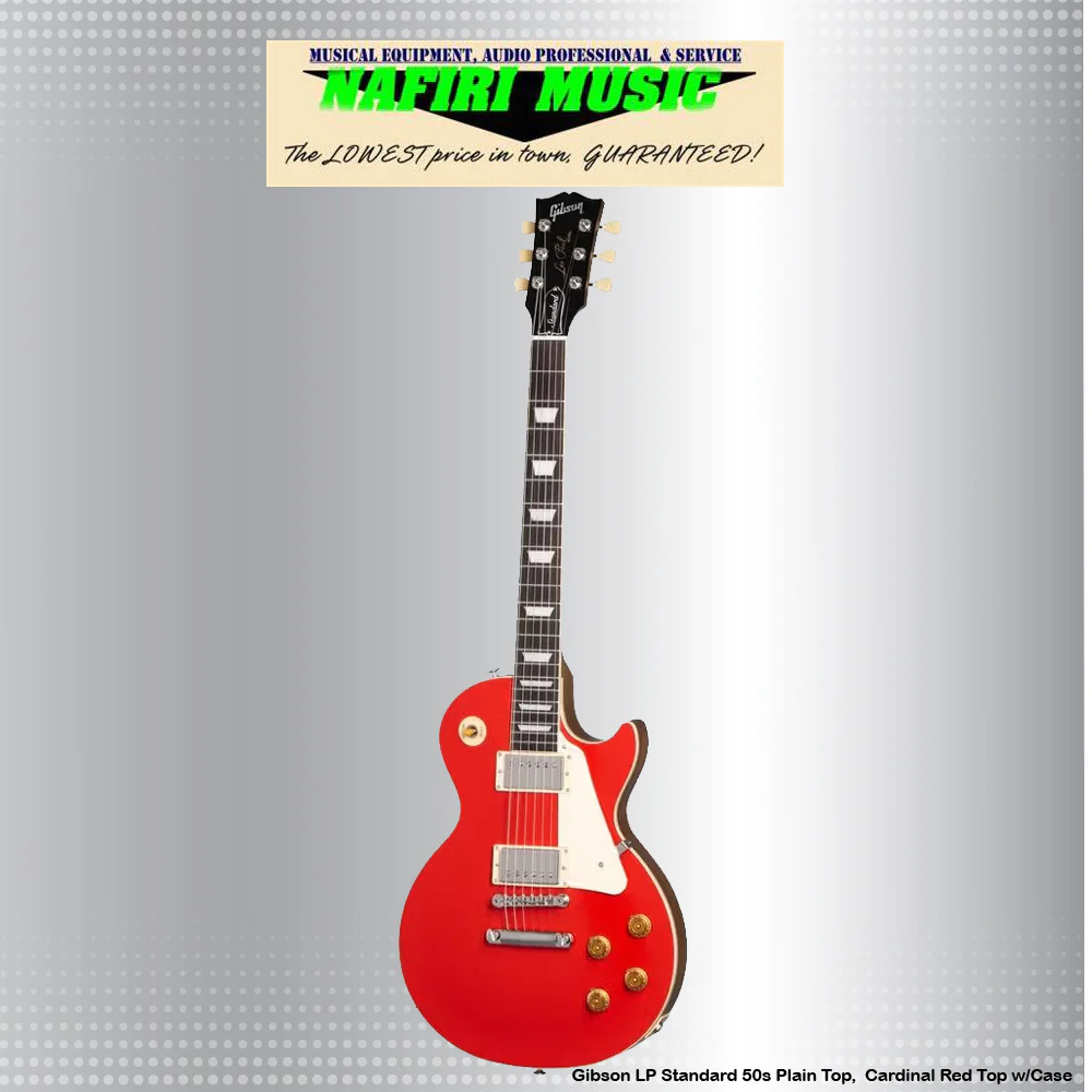 Gibson LP Standard 50s Plain Top in Cardinal Red with Case