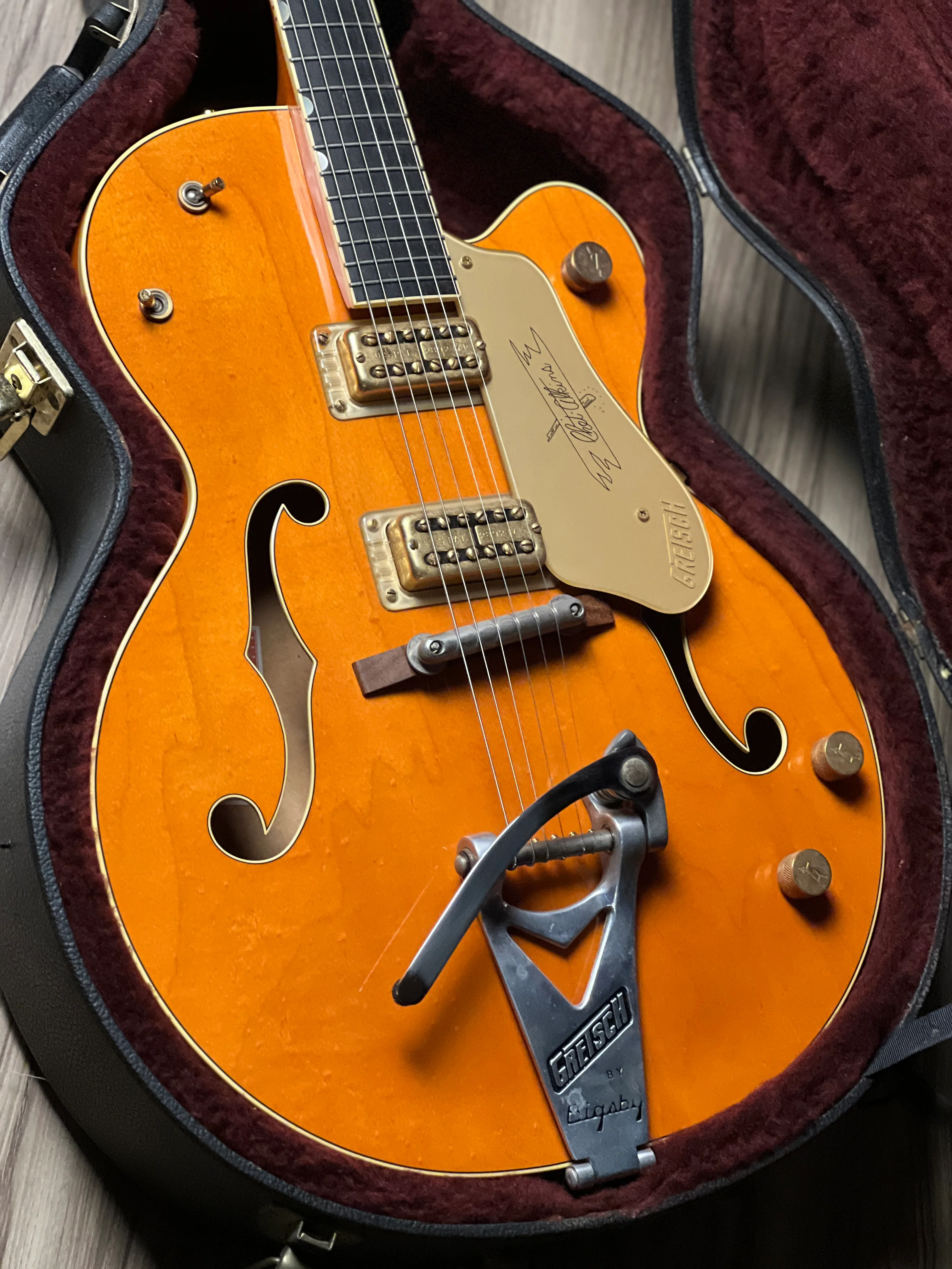 Gretsch G6120-1959 Chet Atkins Hollowbody w/Bigsby in Vintage Orange Stain (USED) JT09041398 - Image 3