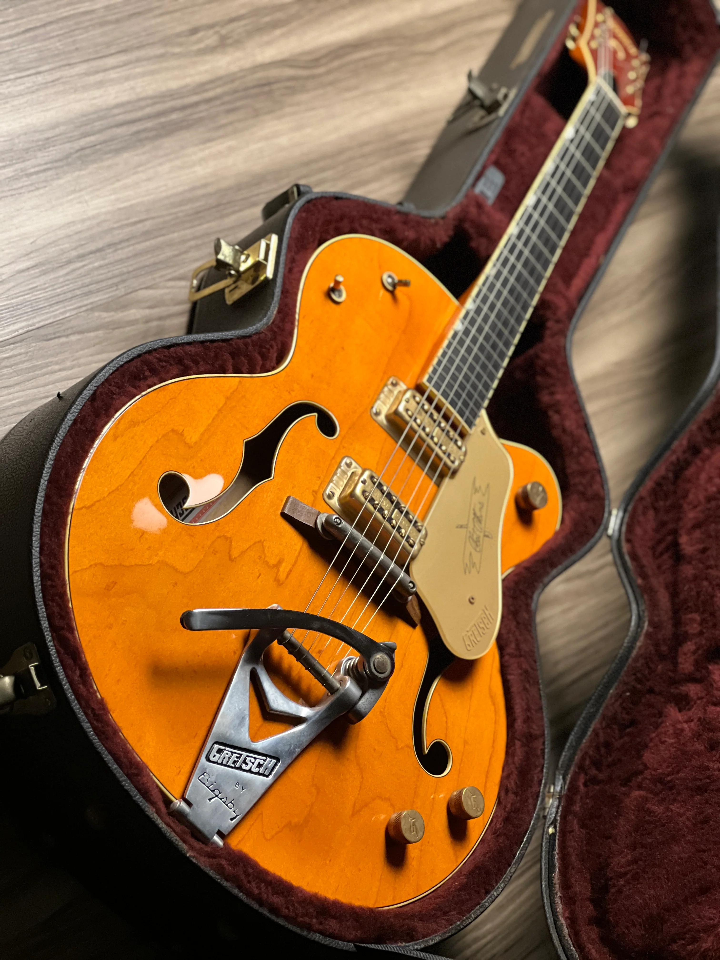 Gretsch G6120-1959 Chet Atkins Hollowbody w/Bigsby in Vintage Orange Stain (USED) JT09041398 - Image 4