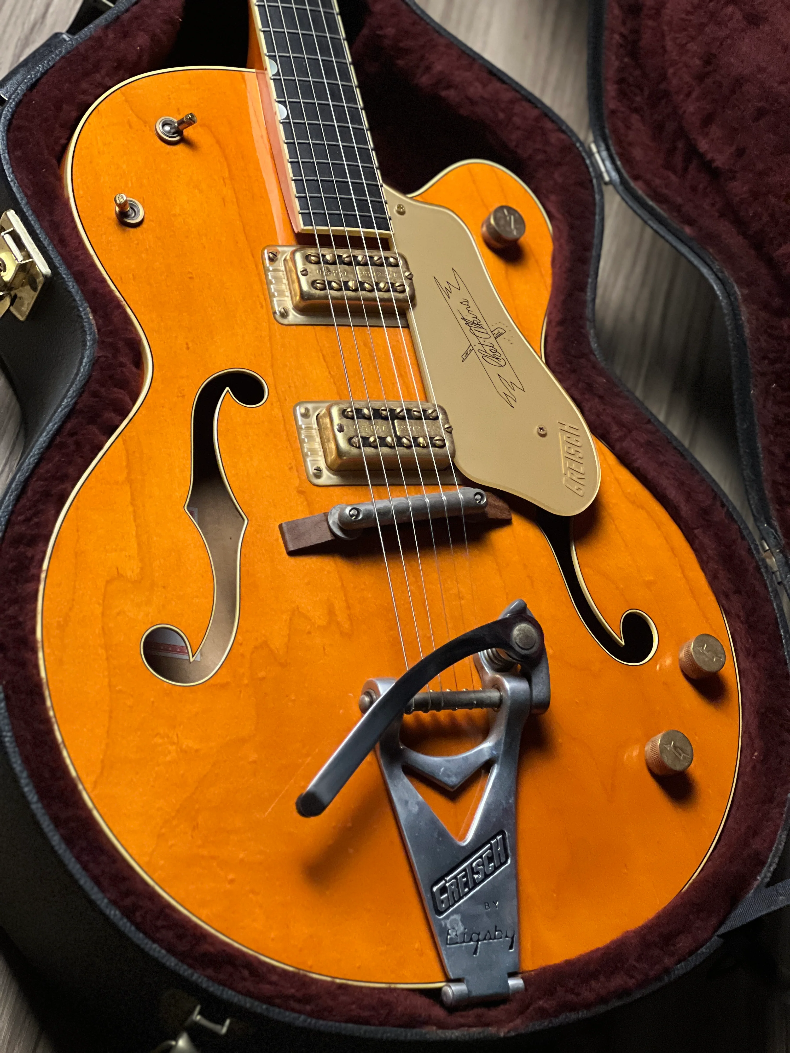 Gretsch G6120-1959 Chet Atkins Hollowbody w/Bigsby in Vintage Orange Stain (USED) JT09041398 - Image 5