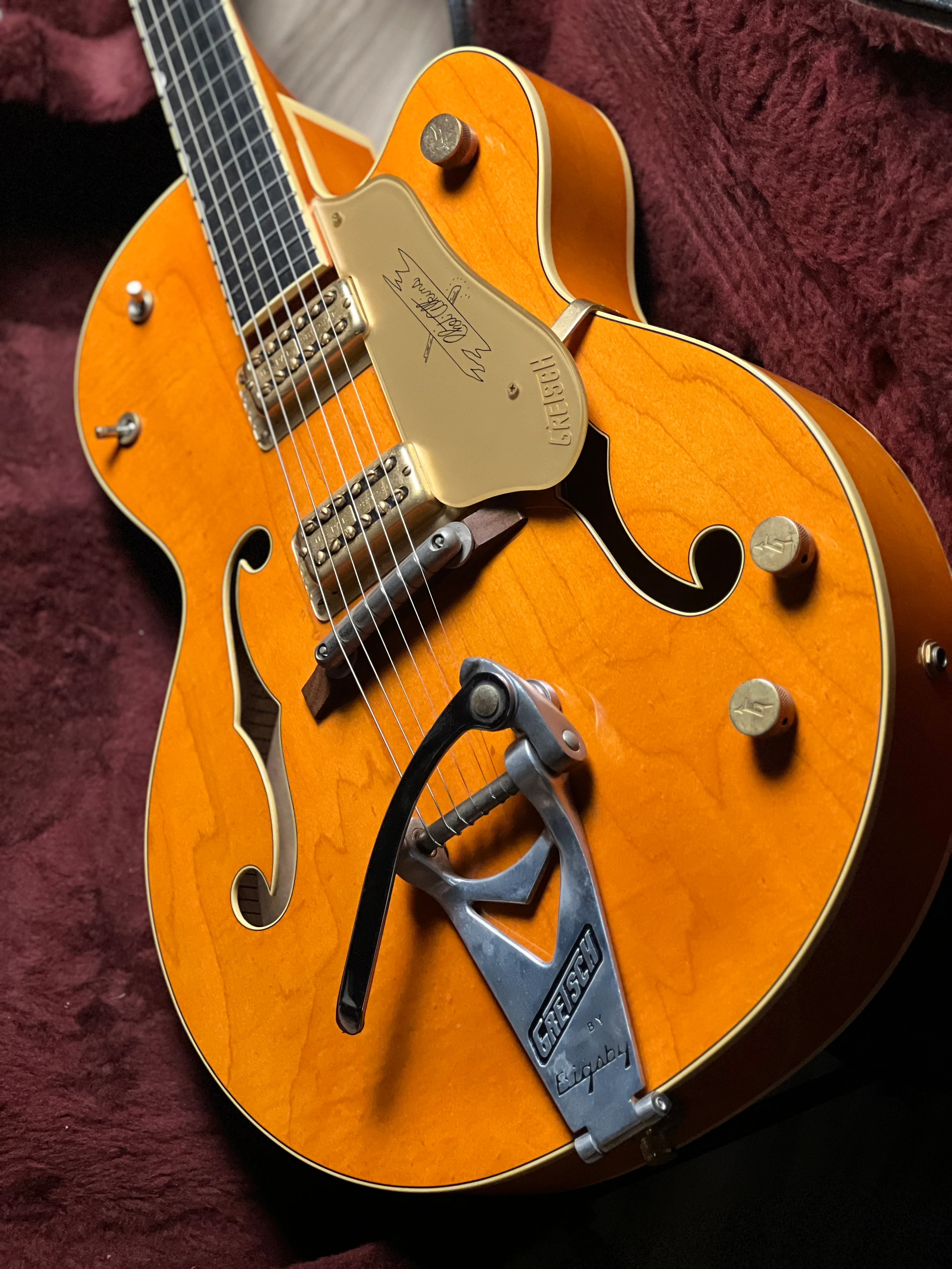 Gretsch G6120-1959 Chet Atkins Hollowbody w/Bigsby in Vintage Orange Stain (USED) JT09041398 - Image 7