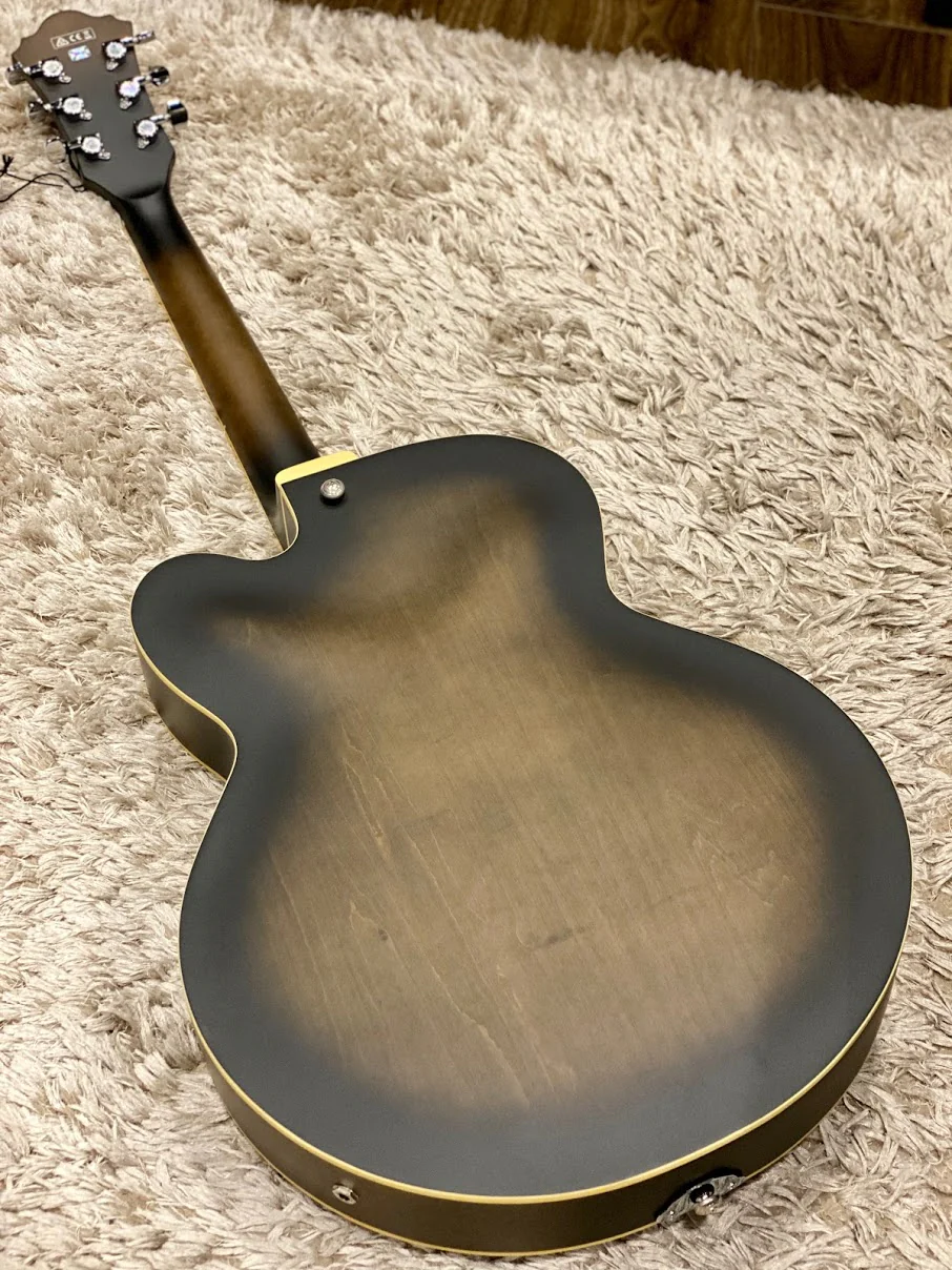 Ibanez Artcore AF55-TKF Semi-Hollow Guitar In Transparent Black Flat - Image 2