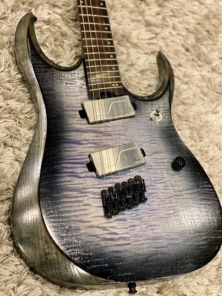 Ibanez Axion Label RGD61ALMS-CLL Guitar In Cerulean Blue Burst - Image 3