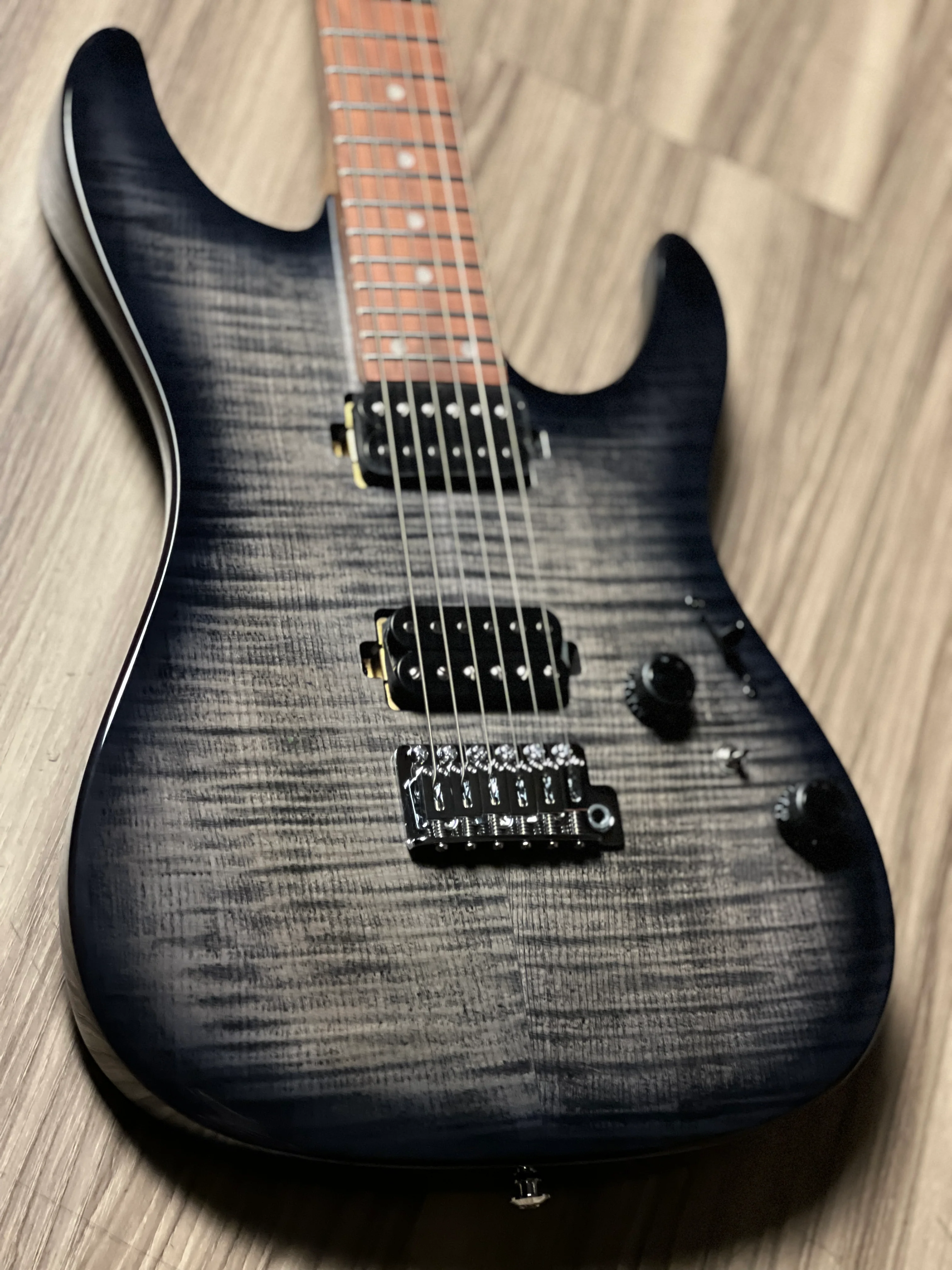 Ibanez AZ24S1F-TKS in Transparent Black Sunburst - Image 4