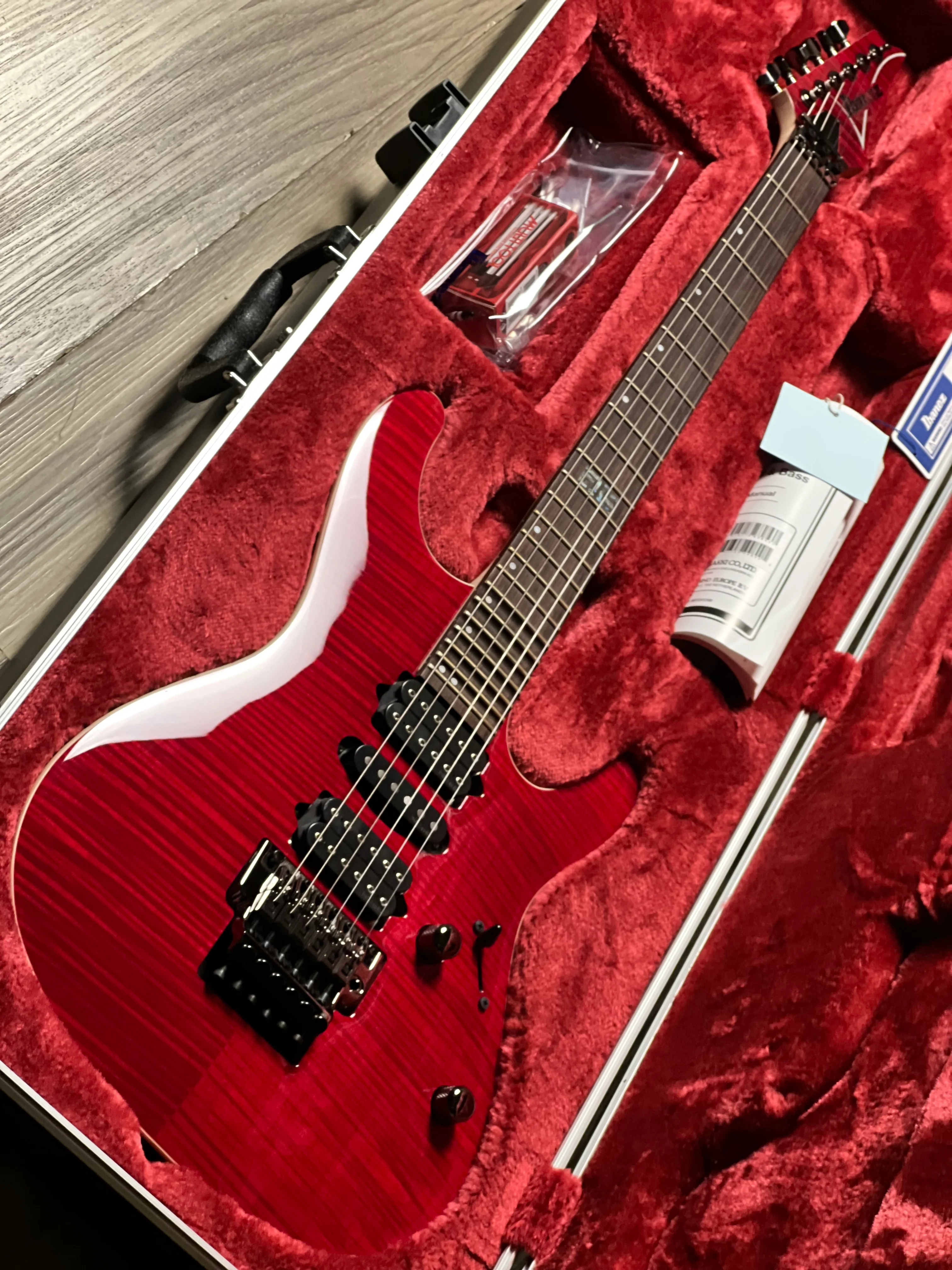 Ibanez KIKO100 Kiko Loureiro Signature in Transparent Ruby Red F2600386 - Image 3