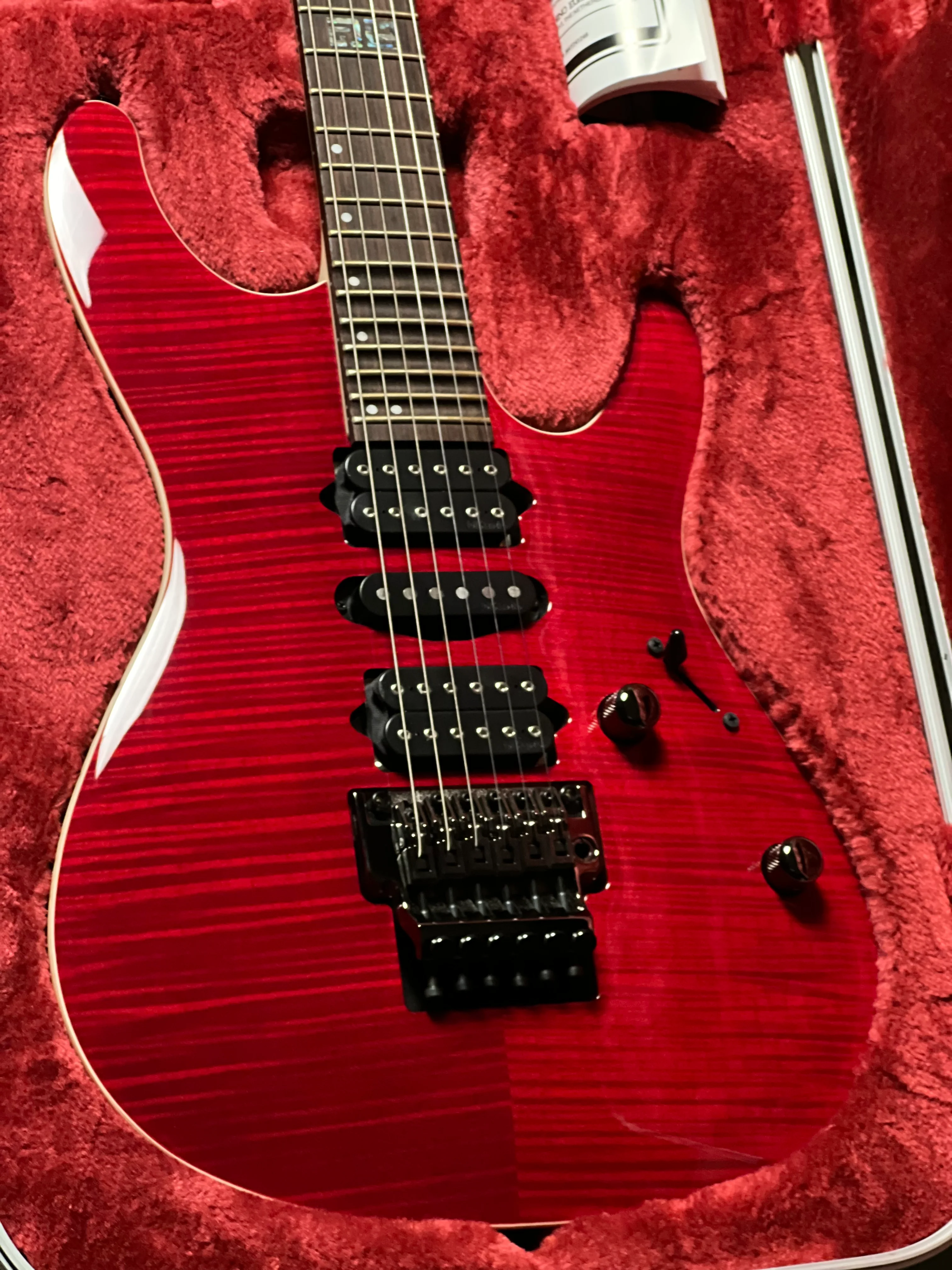 Ibanez KIKO100 Kiko Loureiro Signature in Transparent Ruby Red F2600386 - Image 4