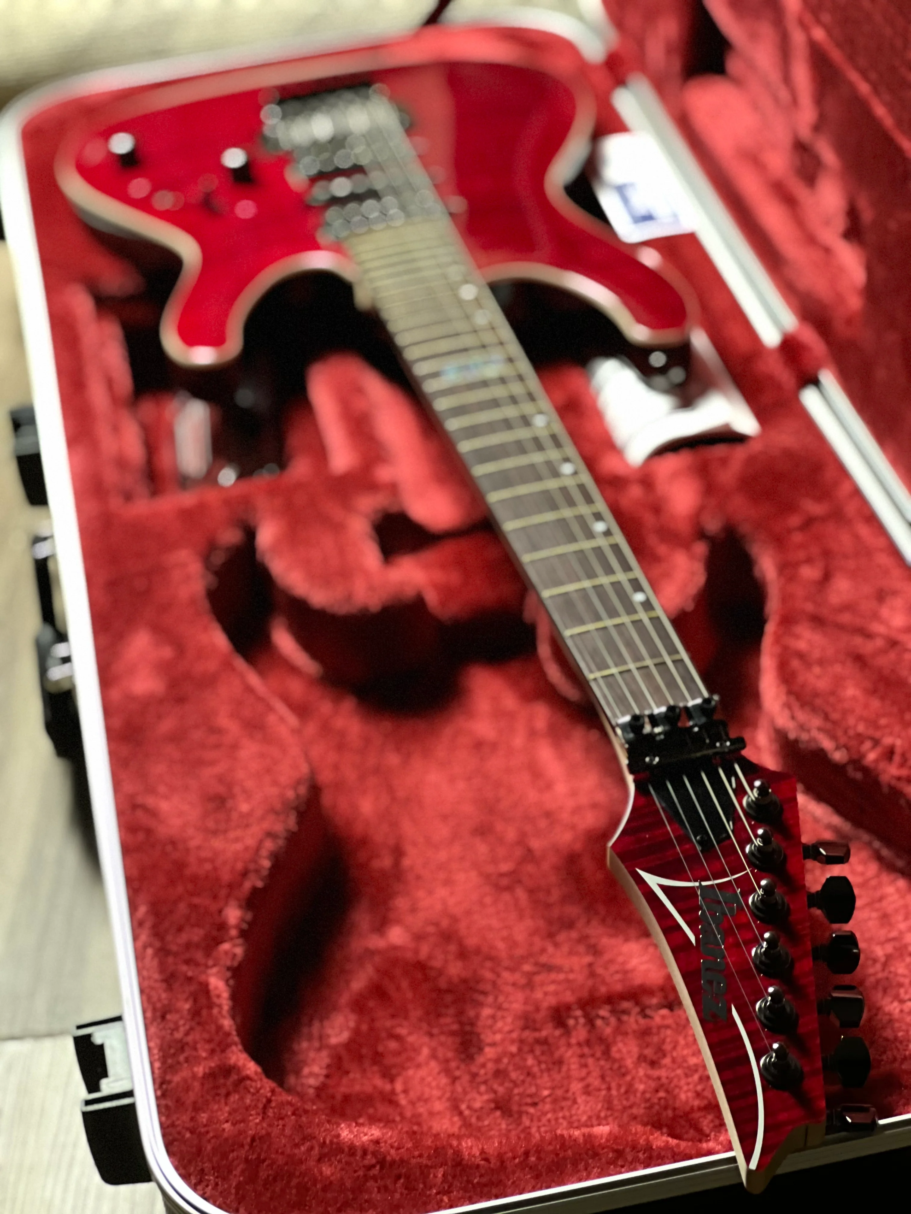 Ibanez KIKO100 Kiko Loureiro Signature in Transparent Ruby Red F2600386 - Image 9