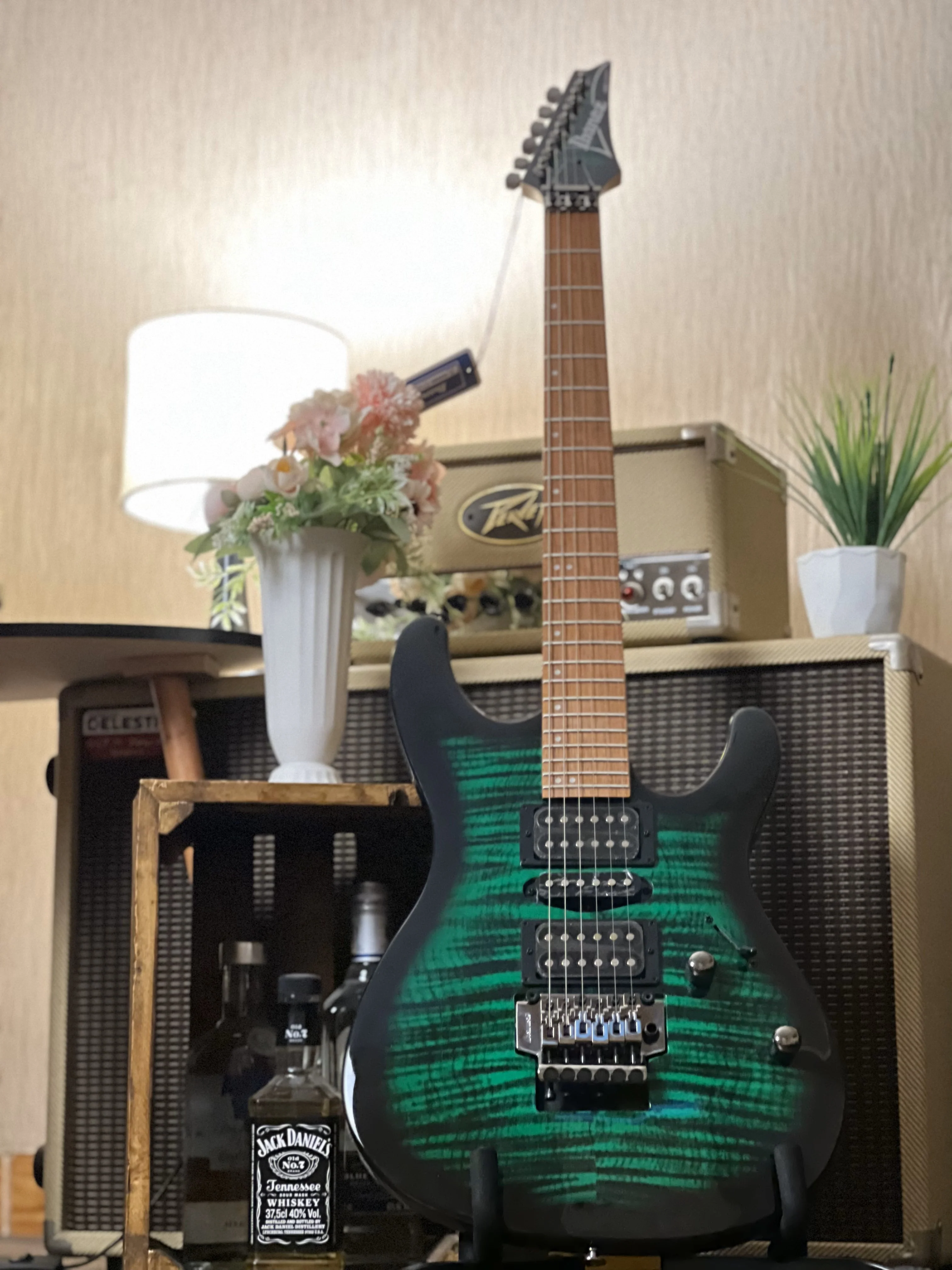 Ibanez KIKOSP3-TEB in Transparent Emerald Burst - Image 3