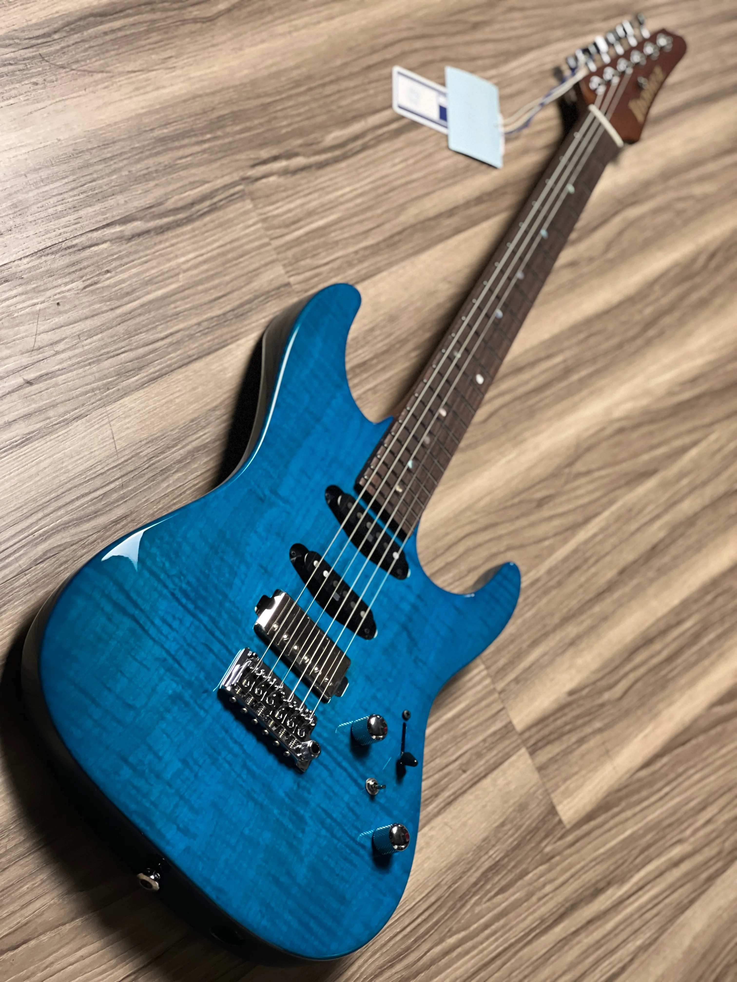 Ibanez MMN1-TAB Martin Miller Signature w/Case in Transparent Aqua Blue F2413876 - Image 9