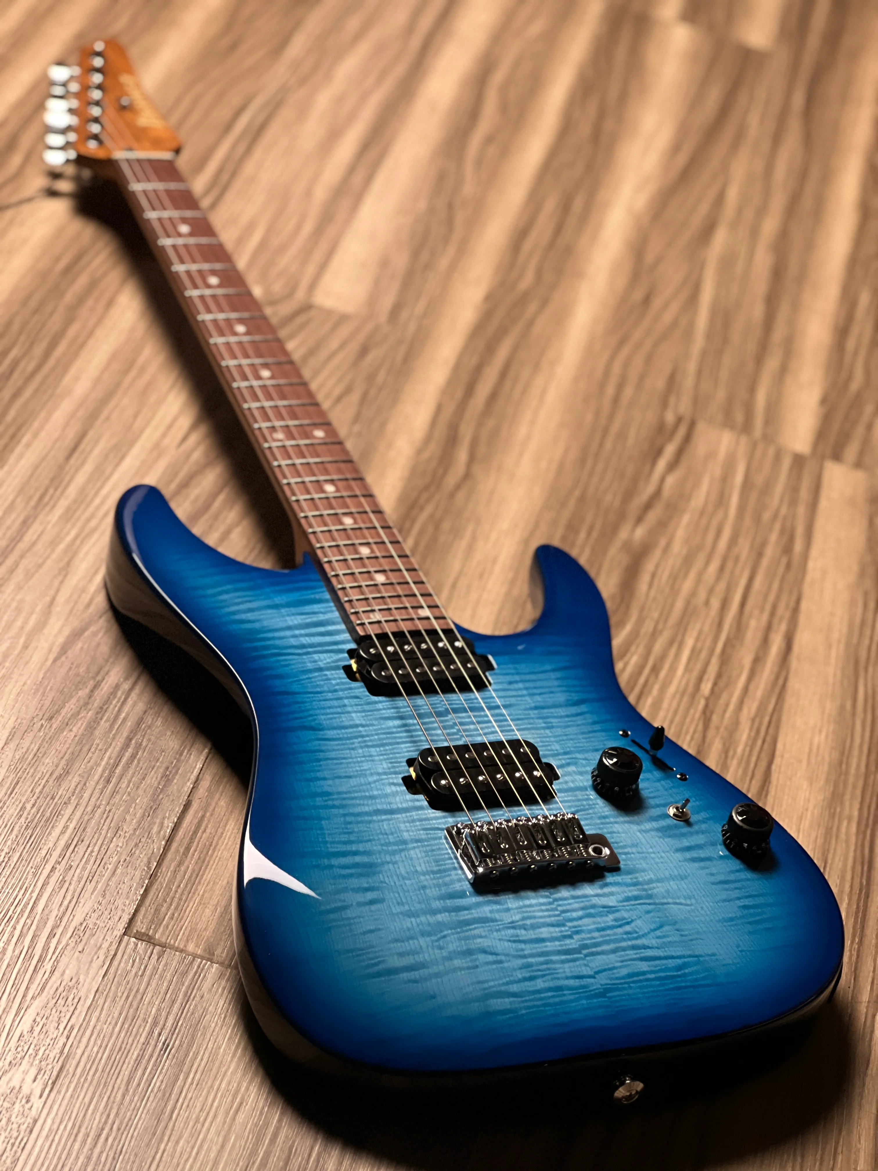 Ibanez AZ24S1F-TXB in Transparent Turquoise Burst