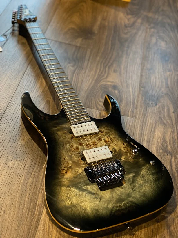 Ibanez Premium Series RG1120PBZ Guitar in Charcoal Black Burst - Image 2