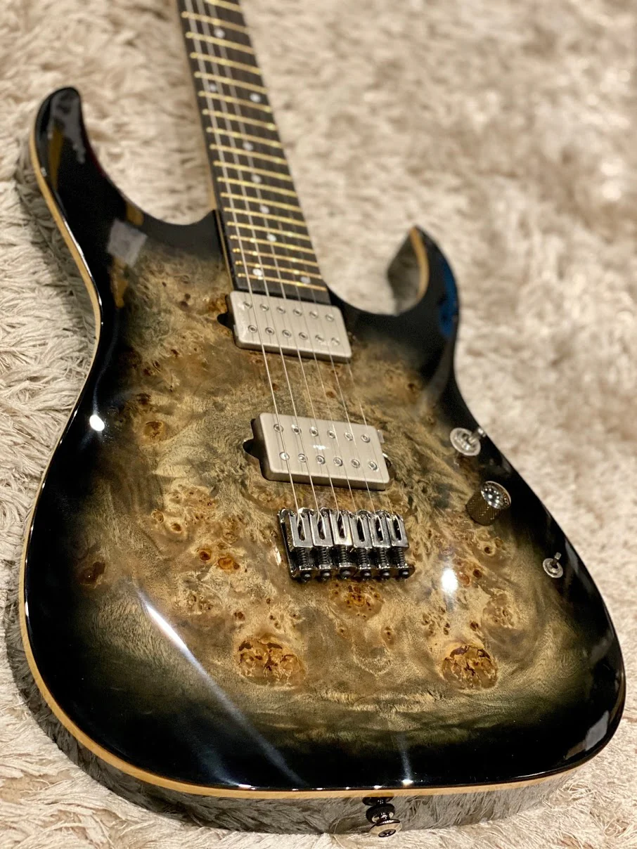 Ibanez Premium Series RG1121PB Guitar in Charcoal Black Burst - Image 2