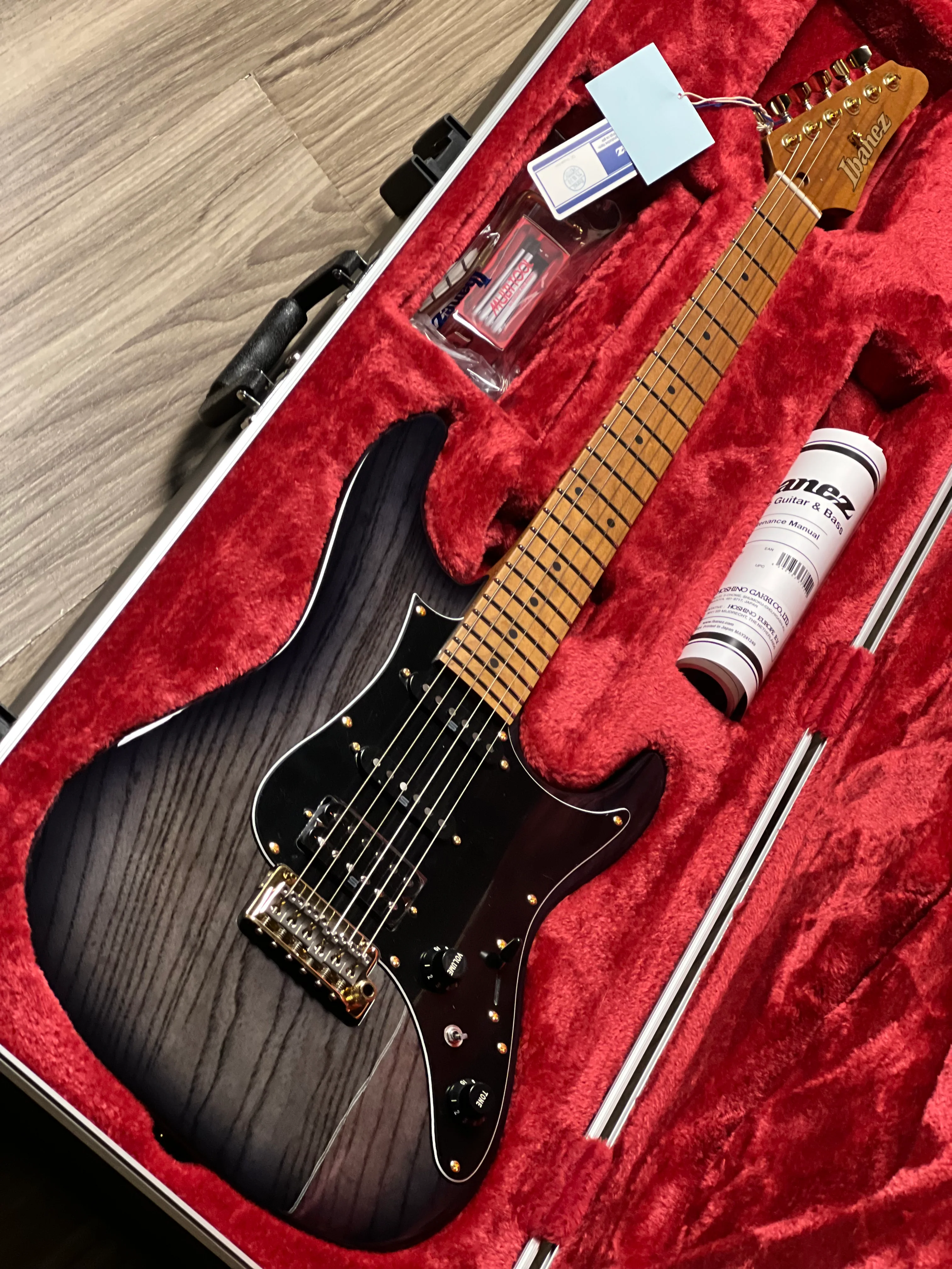Ibanez Prestige AZ2204AG-TGB w/Case in Transparent Gray Burst F2531246 - Image 2