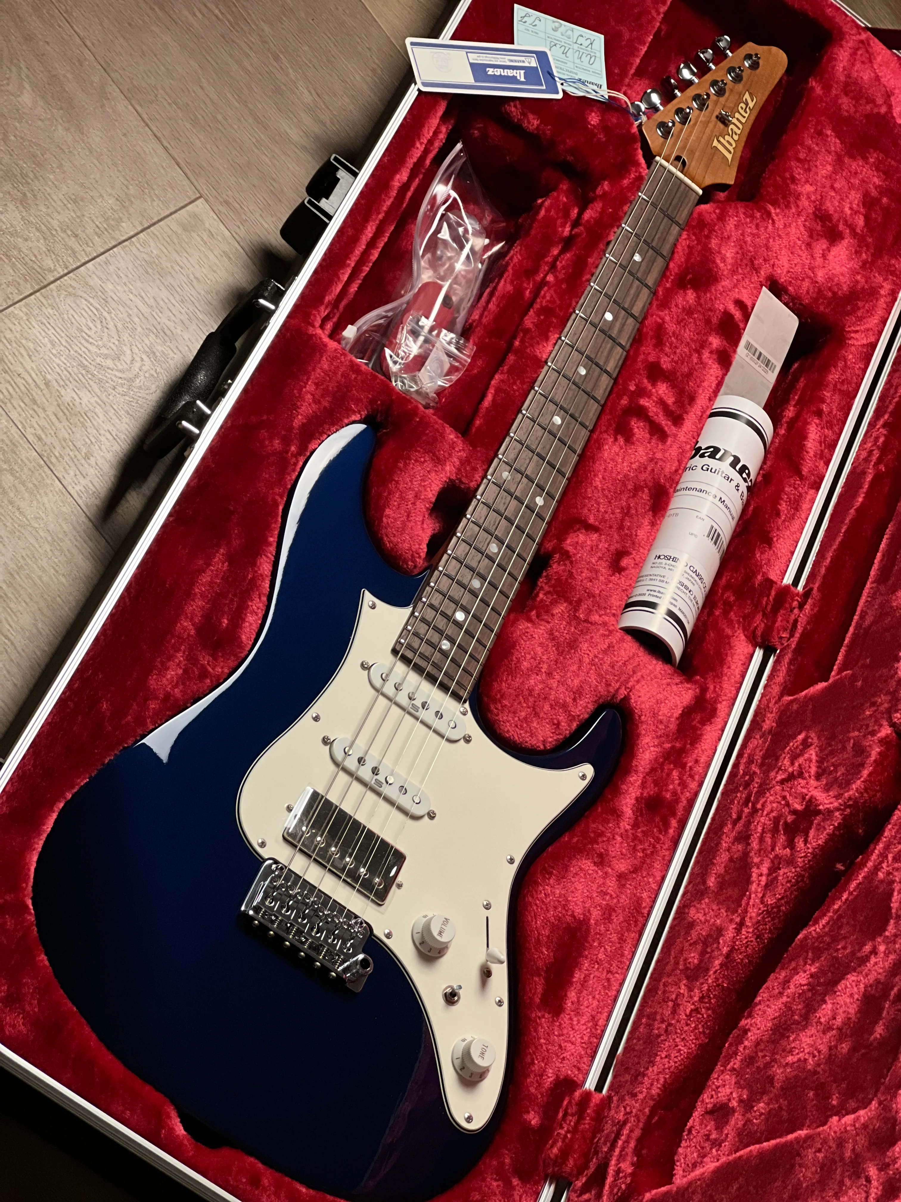 Ibanez Prestige AZ2204NW-DTB w/Case in Dark Tide Blue F2412225 - Image 3